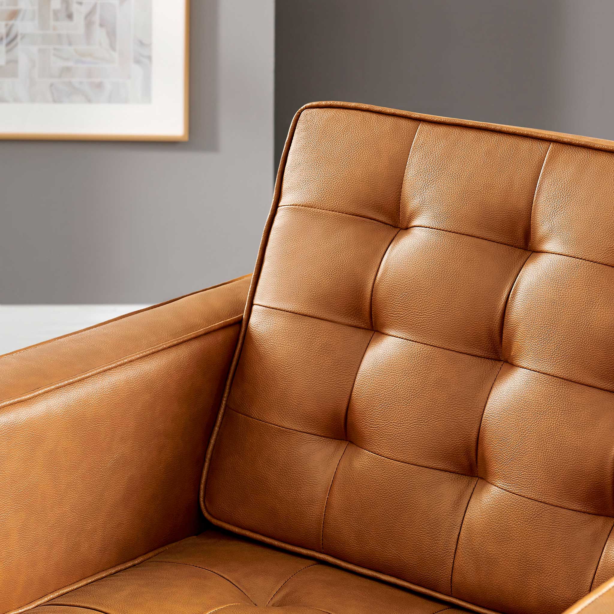 Lyte Leather Armchair Silver/Tan - Image 9