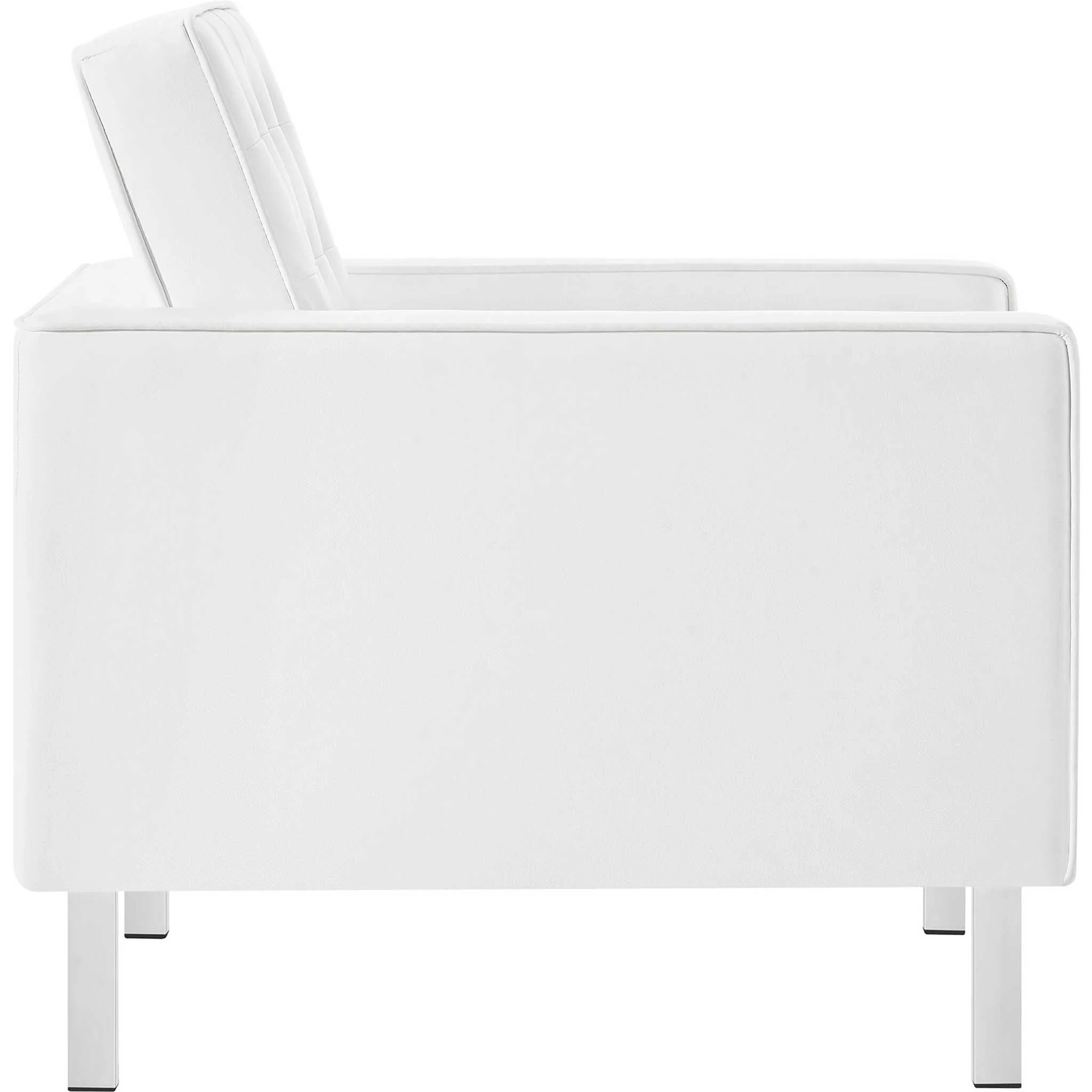 Lyte Leather Armchair Silver/White - Image 3