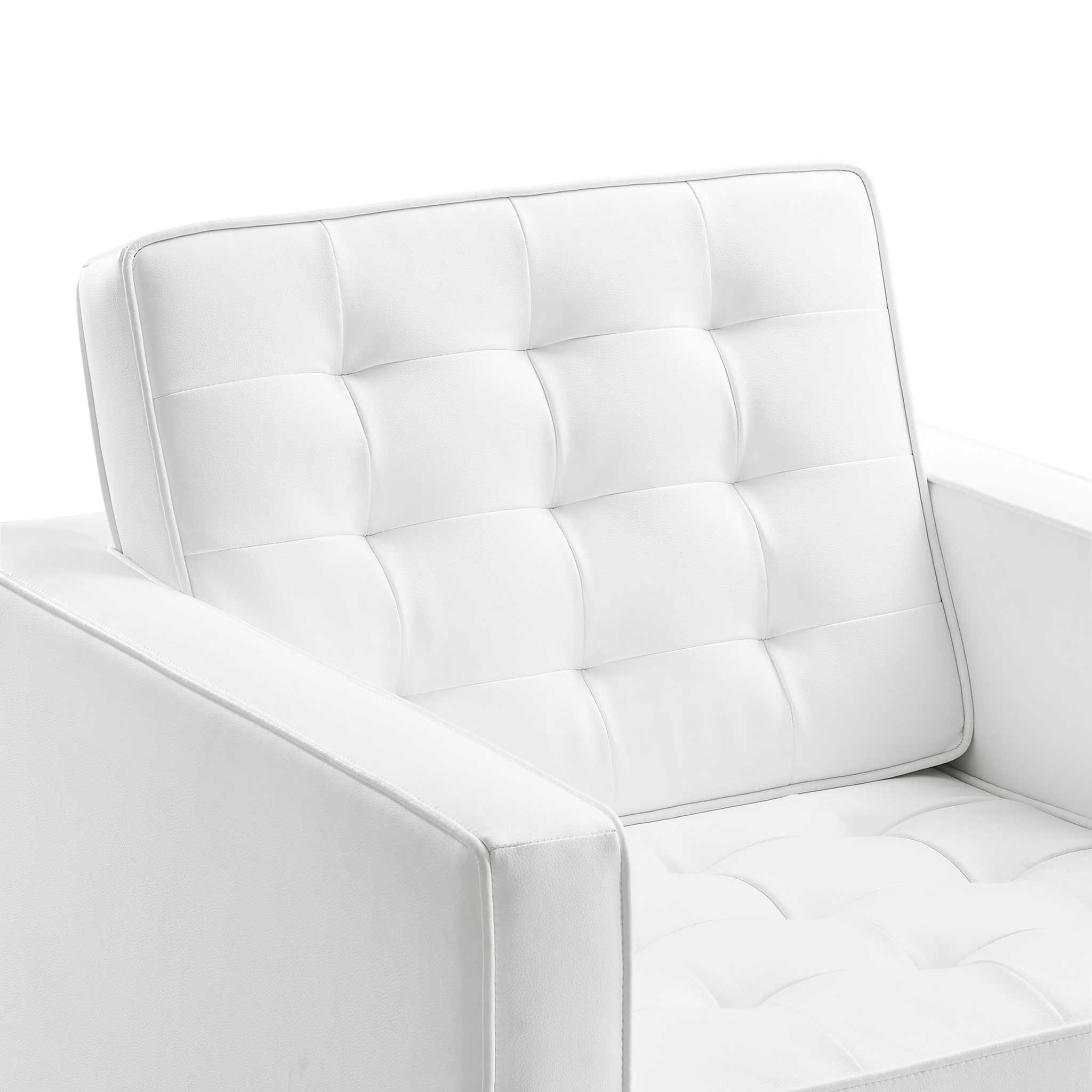 Lyte Leather Armchair Silver/White - Image 5