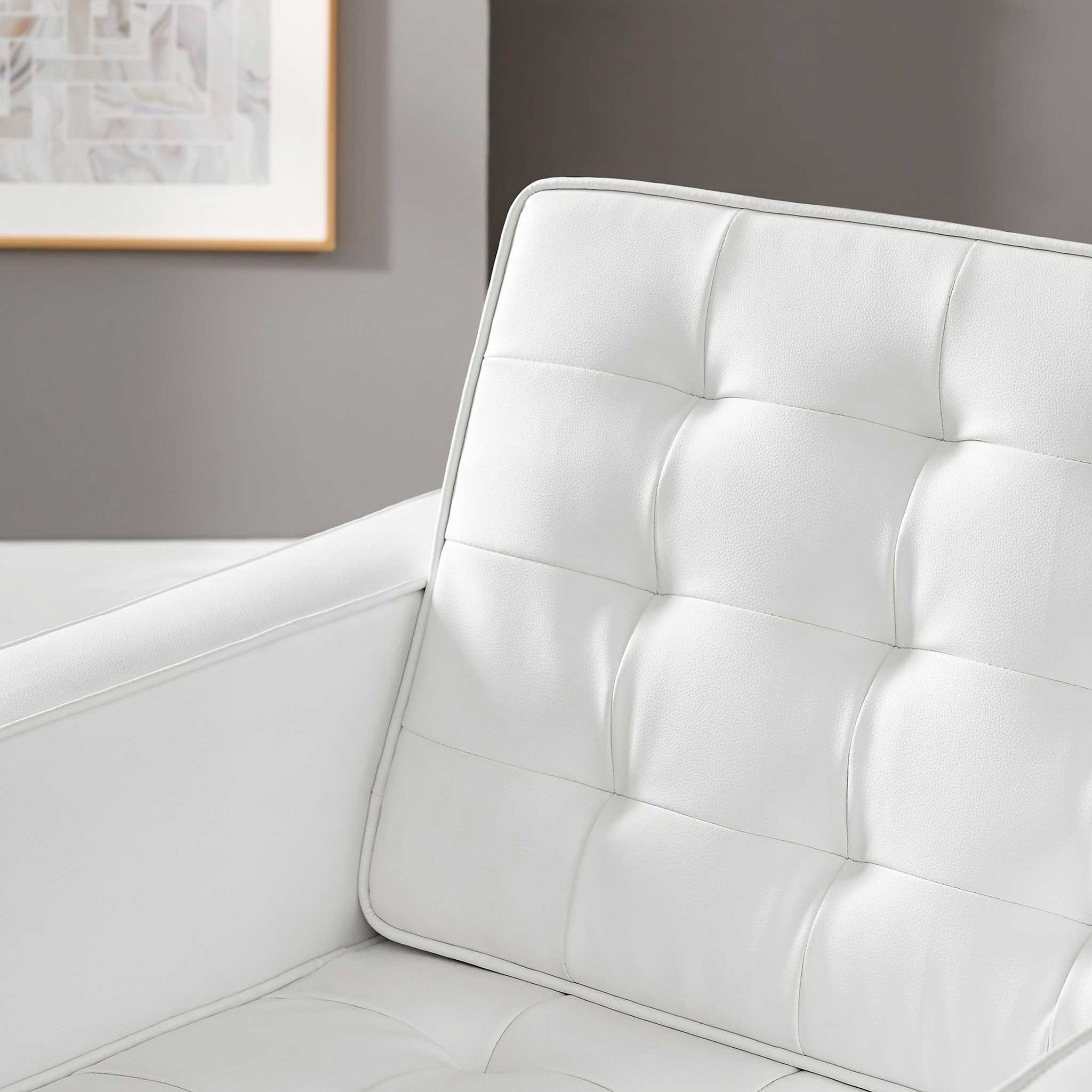 Lyte Leather Armchair Silver/White - Image 9