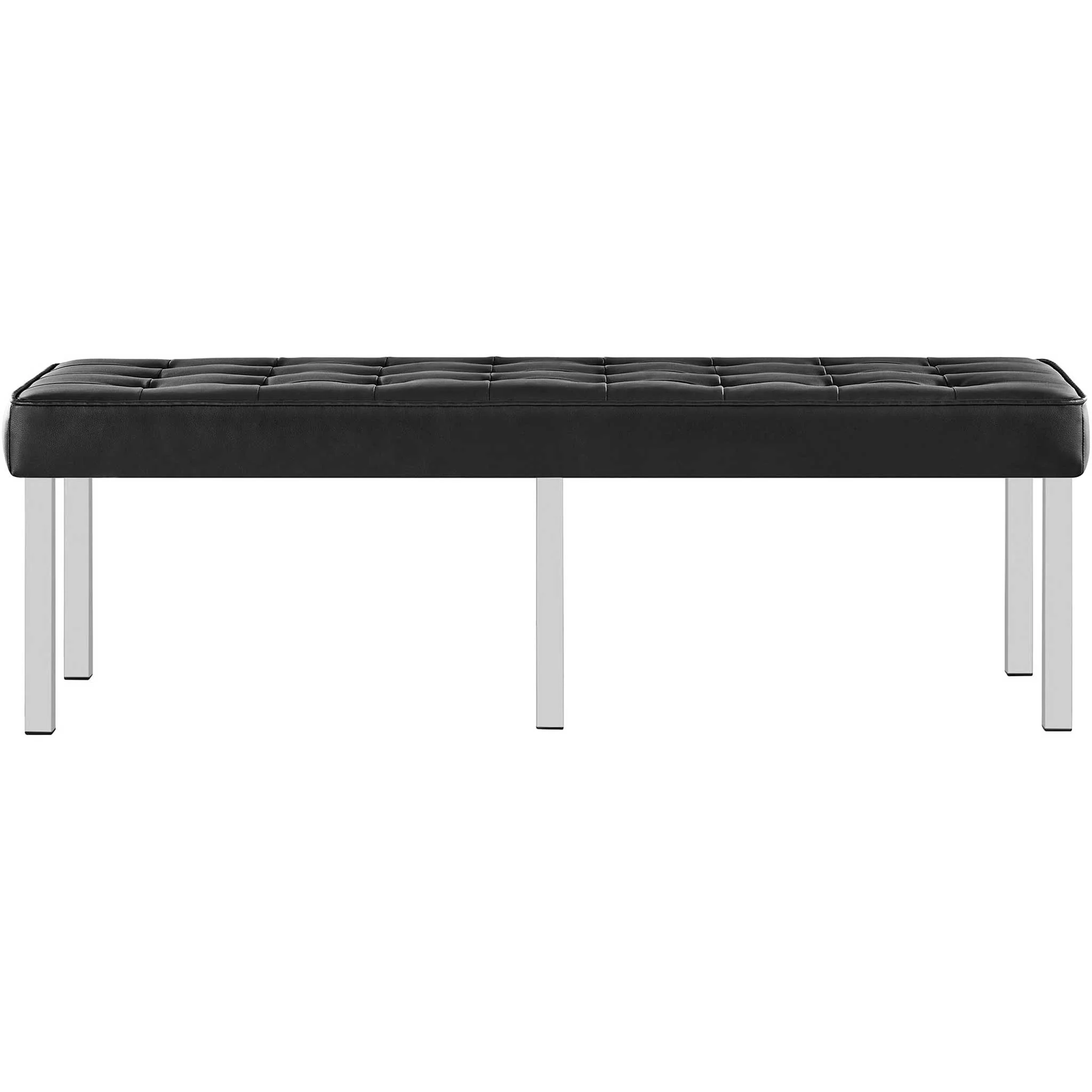 Lyte Leather Bench Silver/Black - Image 2