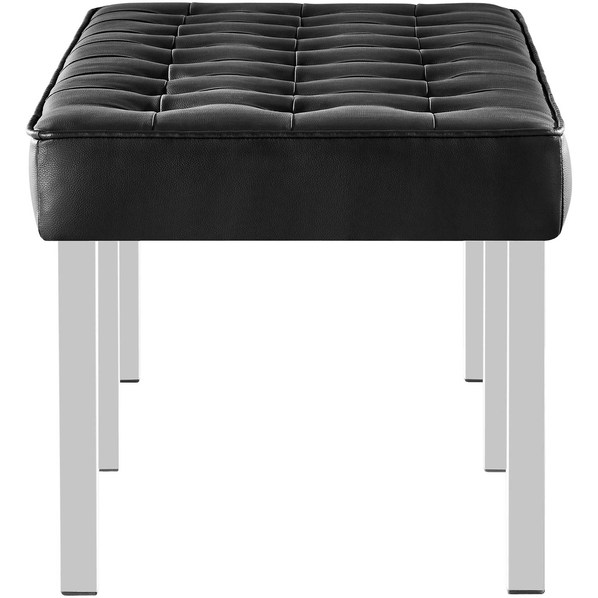 Lyte Leather Bench Silver/Black - Image 3