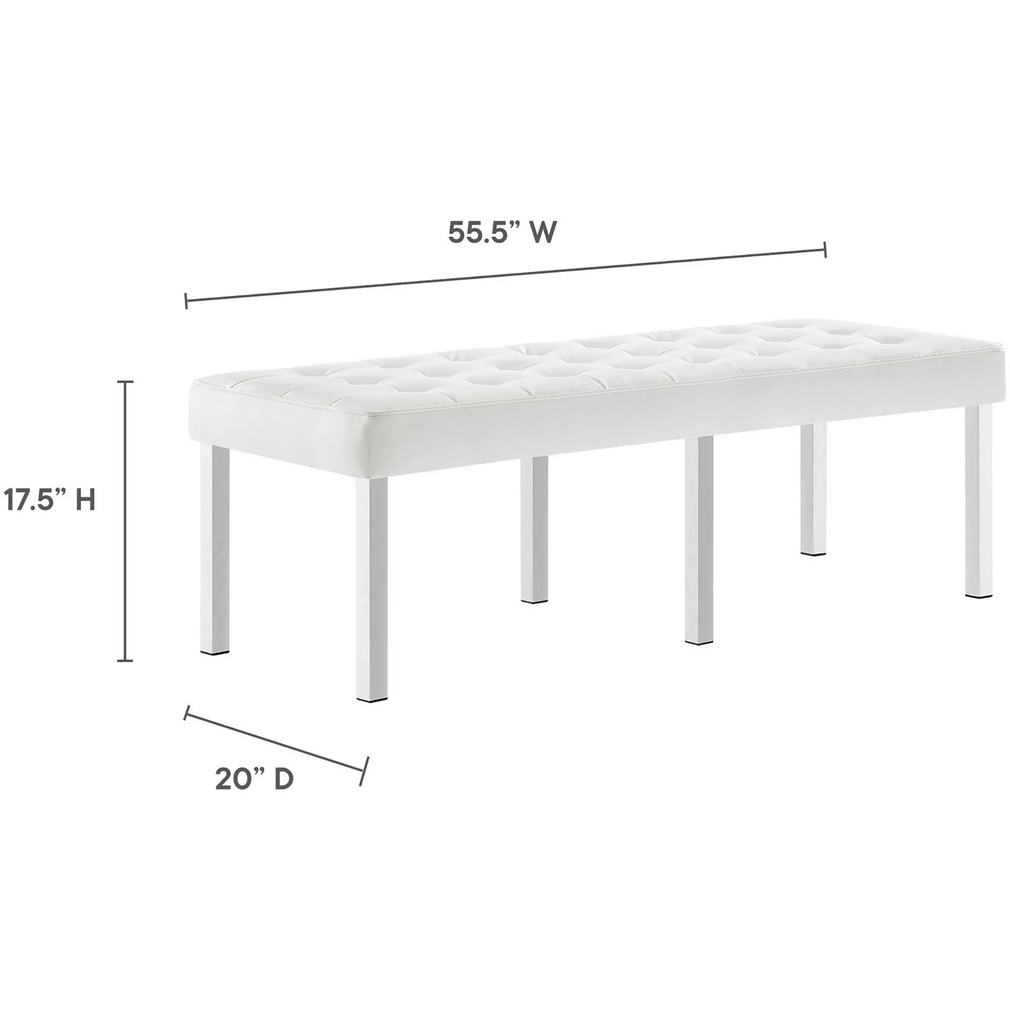 Lyte Leather Bench Silver/White - Image 6