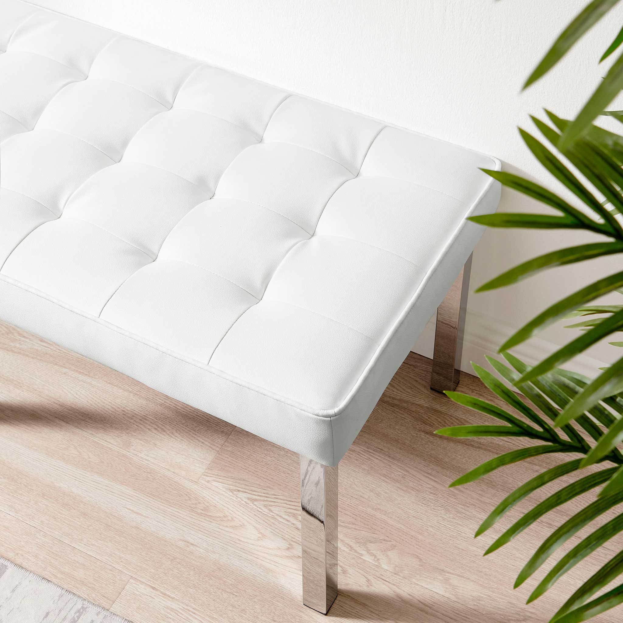 Lyte Leather Bench Silver/White - Image 8