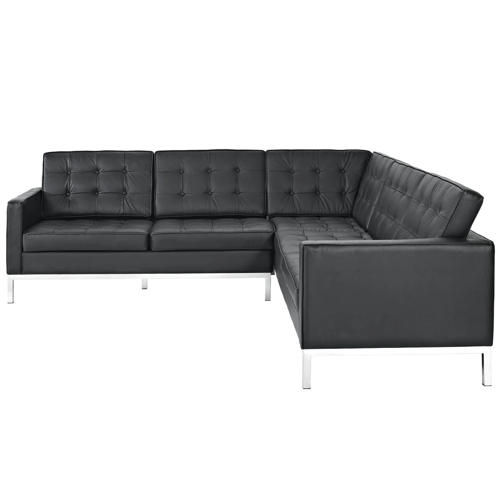 Lyte Leather Corner Sectional Sofa Black - Image 2