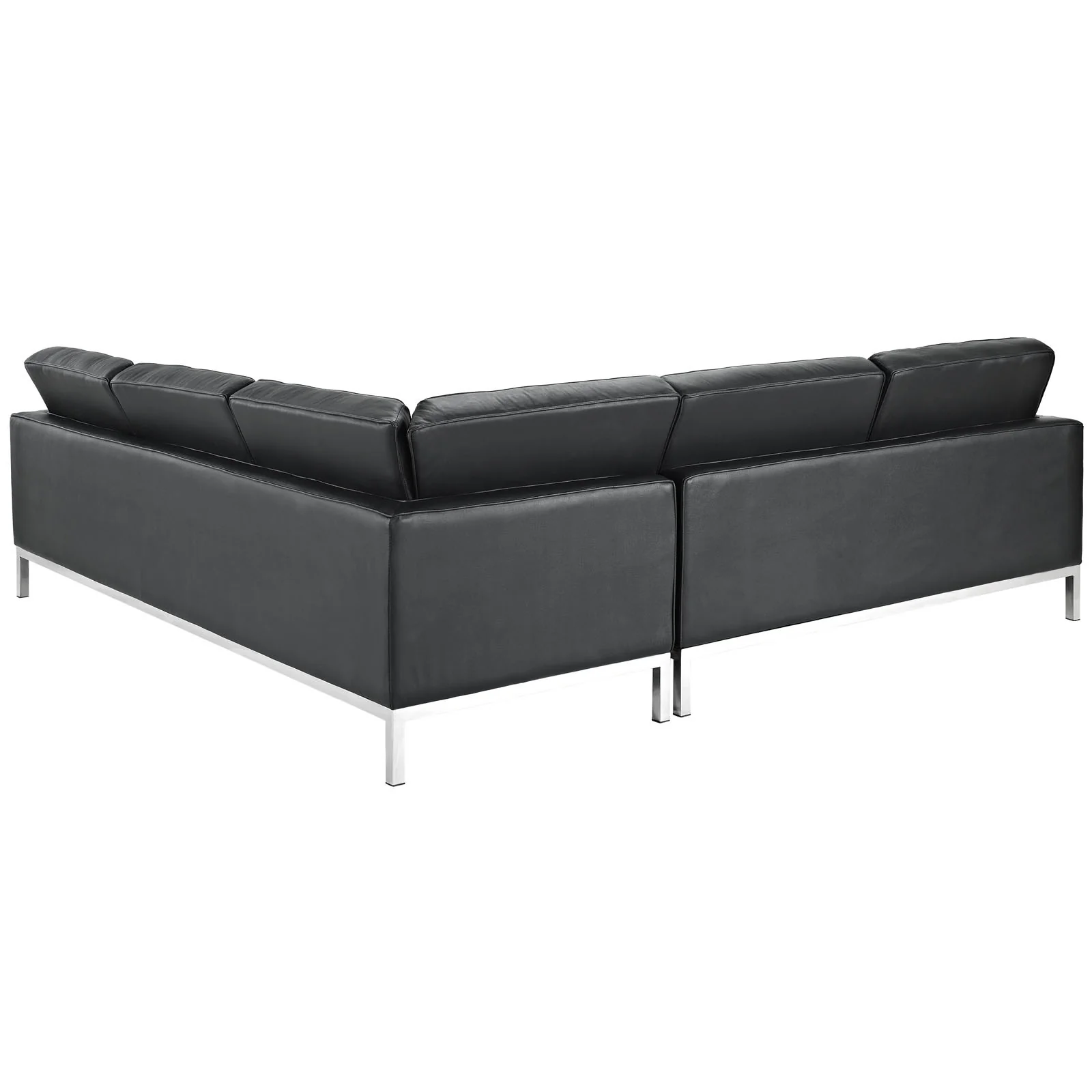 Lyte Leather Corner Sectional Sofa Black - Image 3