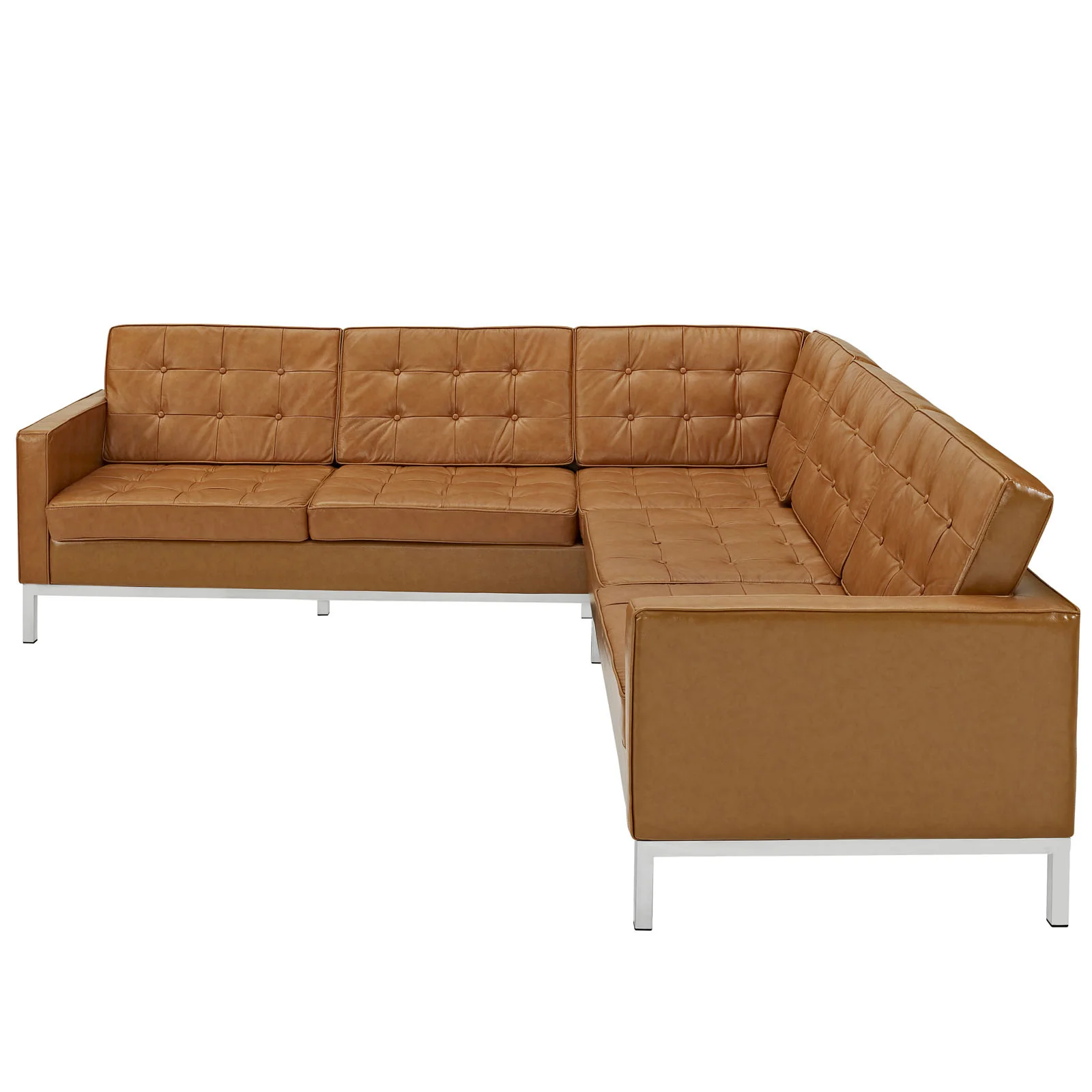 Lyte Leather Corner Sectional Sofa Tan - Image 2