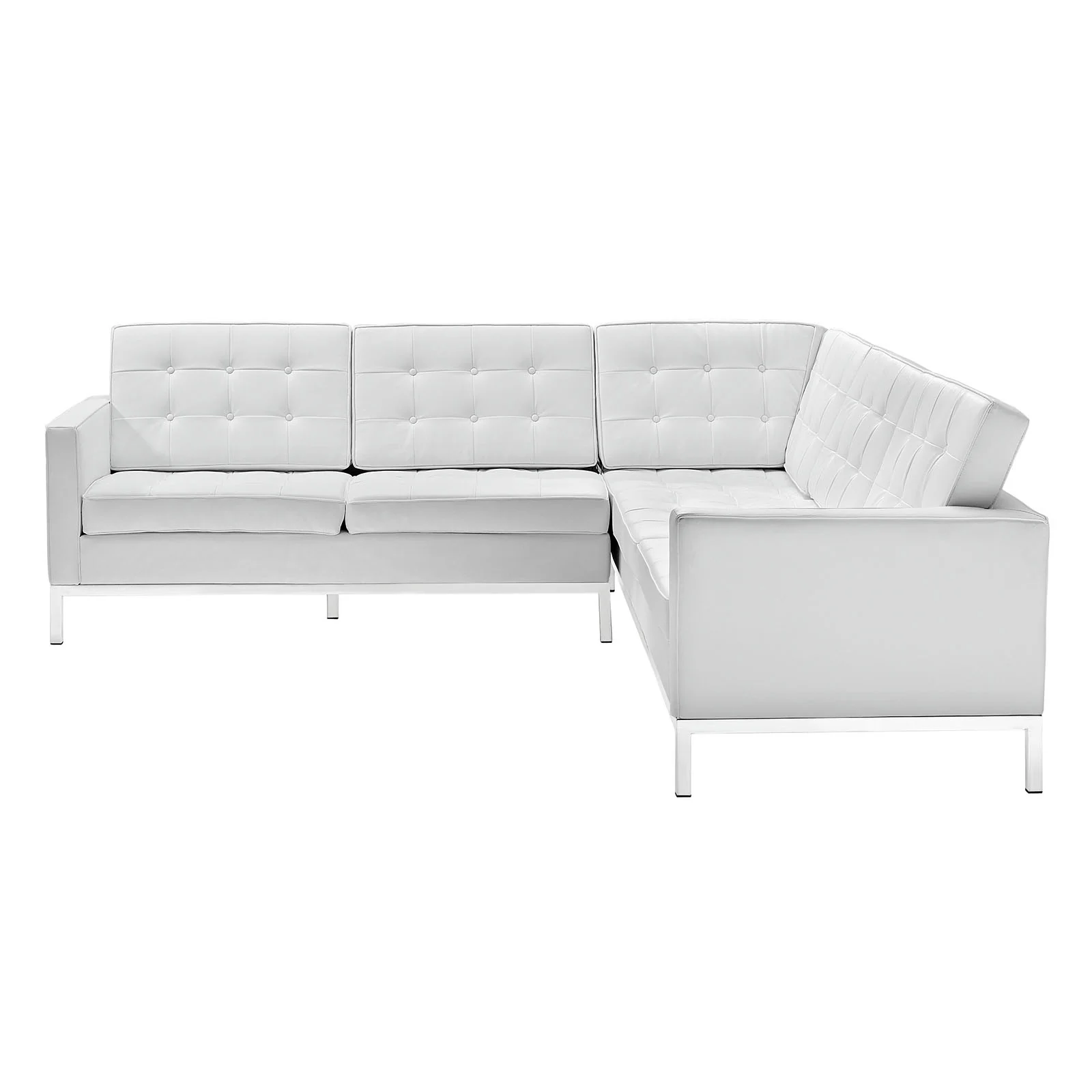 Lyte Leather Corner Sectional Sofa White - Image 3