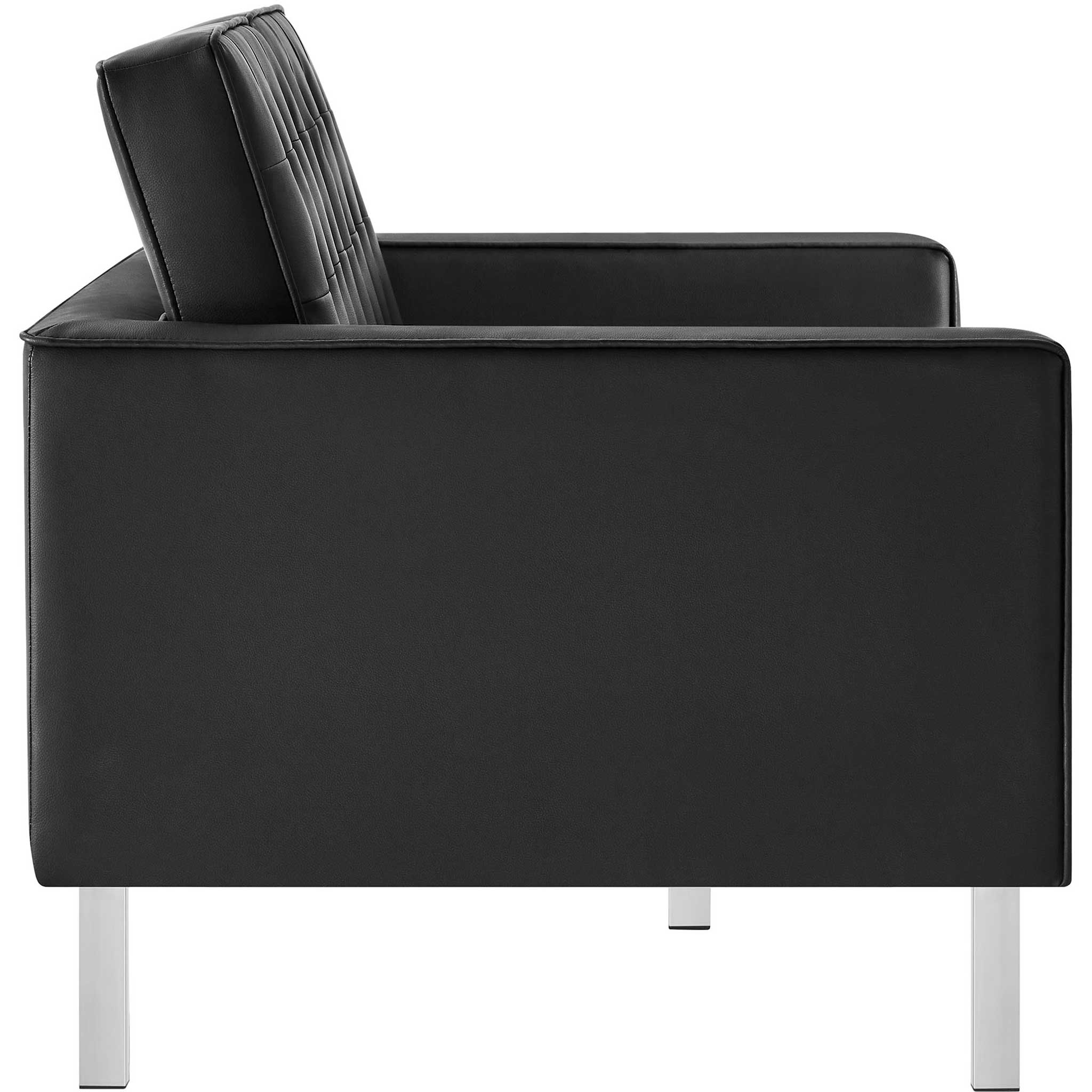 Lyte Leather Loveseat Silver/Black - Image 3