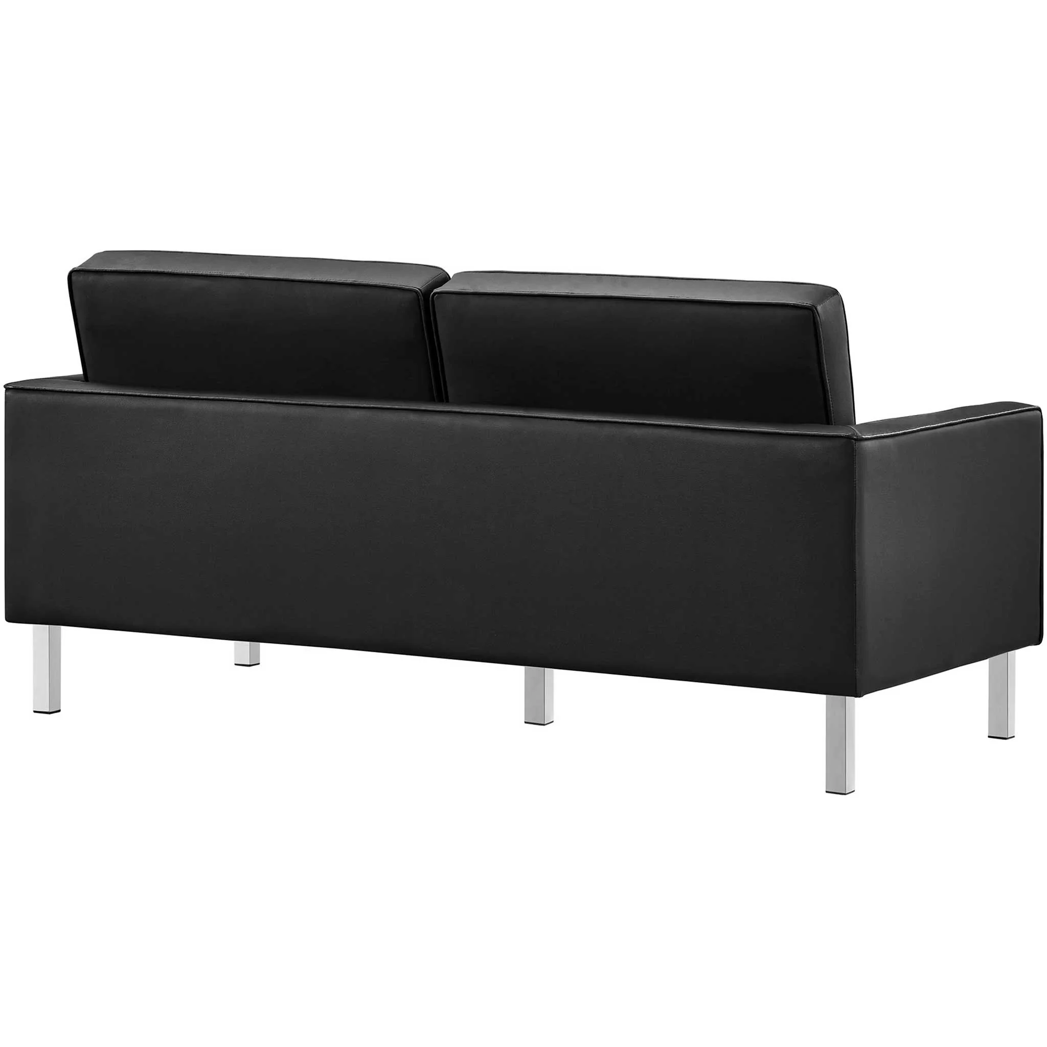 Lyte Leather Loveseat Silver/Black - Image 4