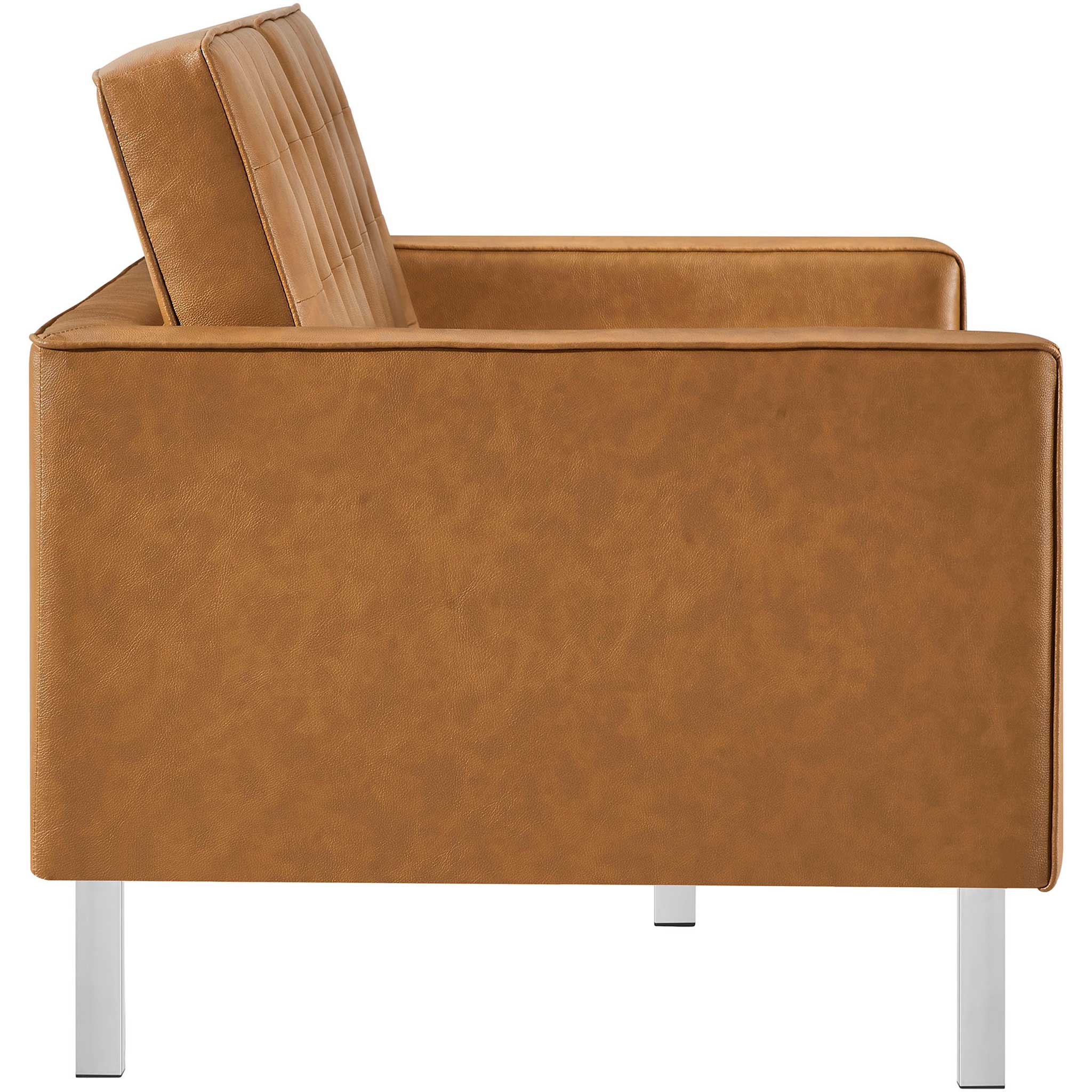Lyte Leather Loveseat Silver/Tan - Image 3