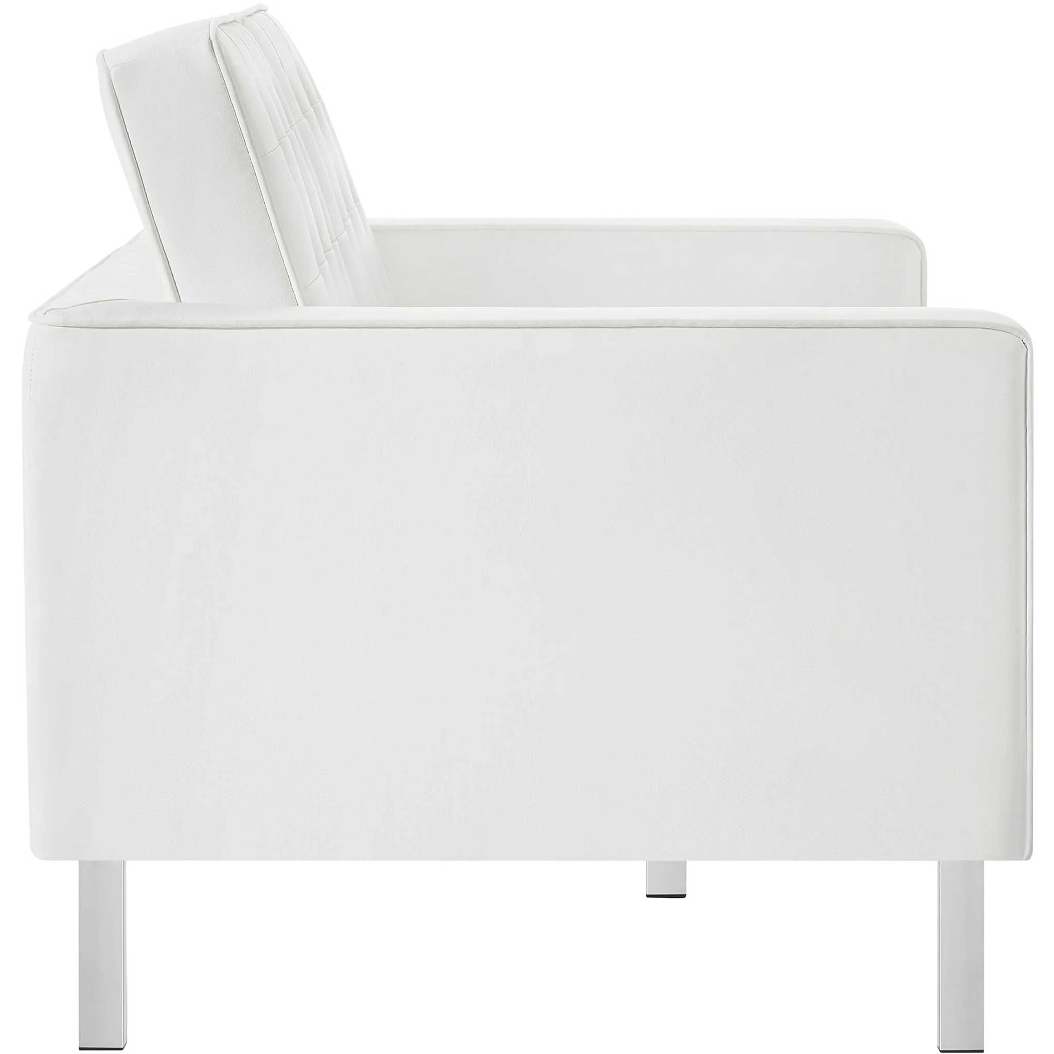 Lyte Leather Loveseat Silver/White - Image 3