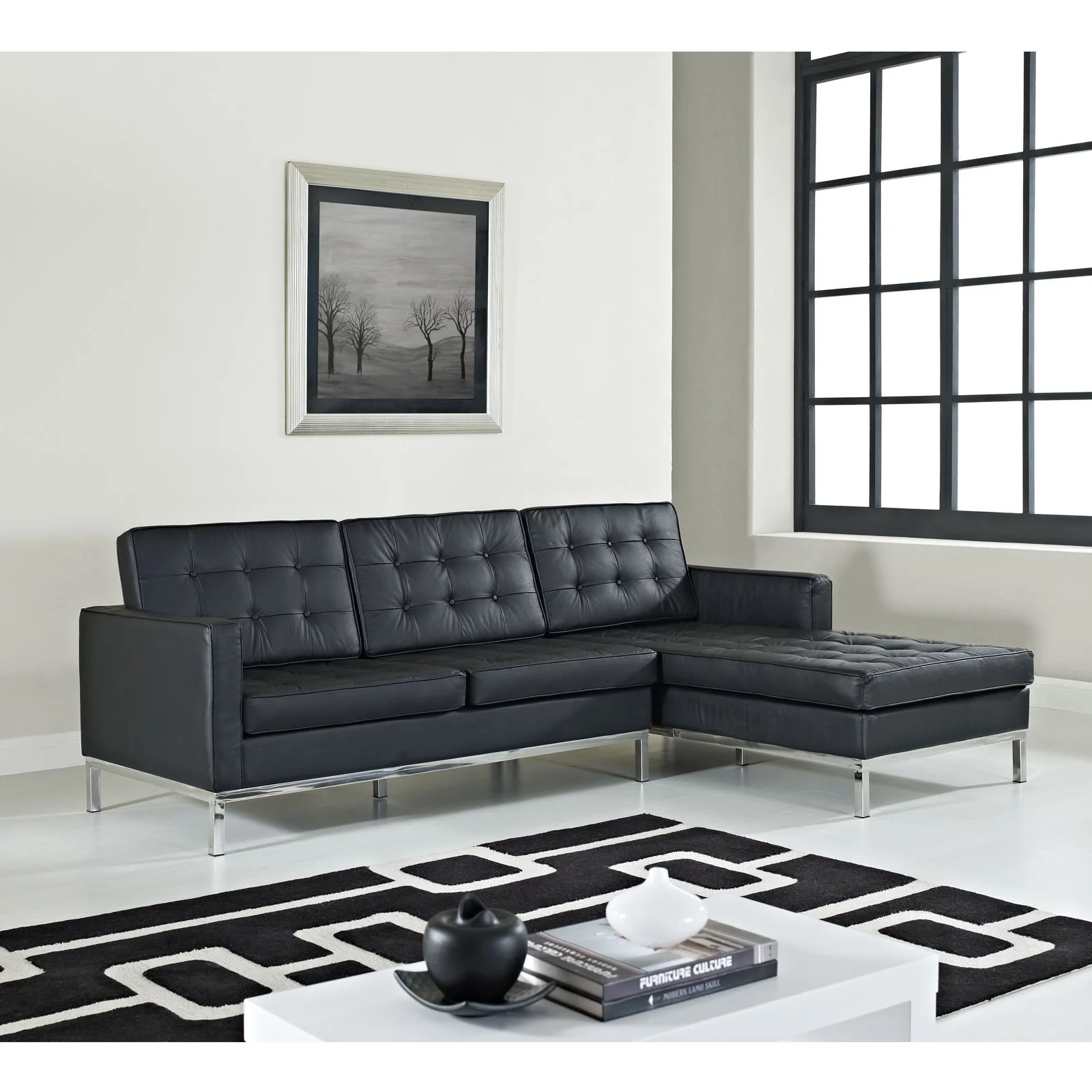 Lyte Leather Sectional Sofa Black - Image 8