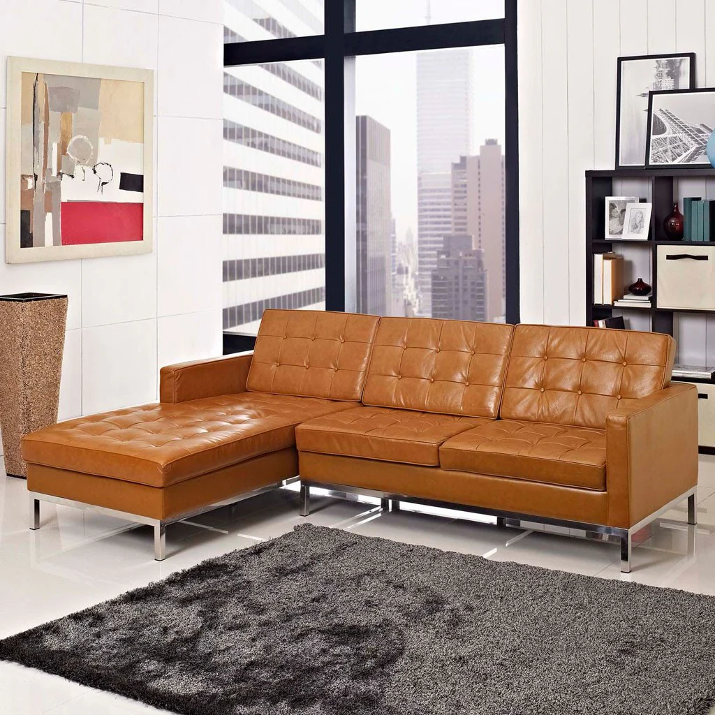 Lyte Leather Sectional Sofa Tan - Image 4