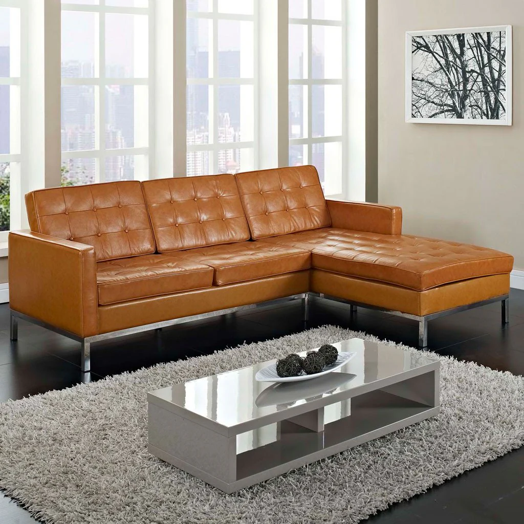 Lyte Leather Sectional Sofa Tan - Image 8