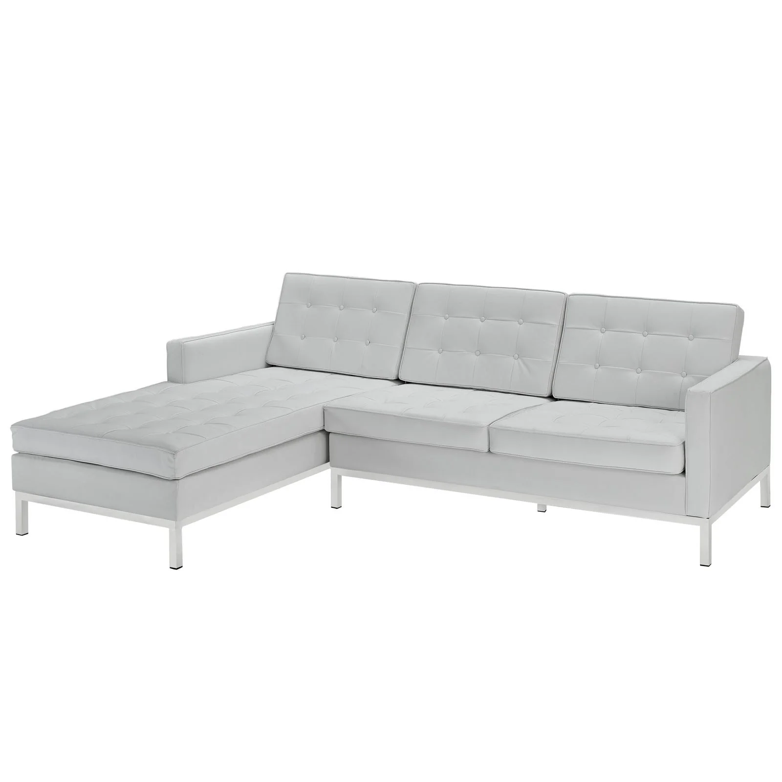 Lyte Leather Sectional Sofa White