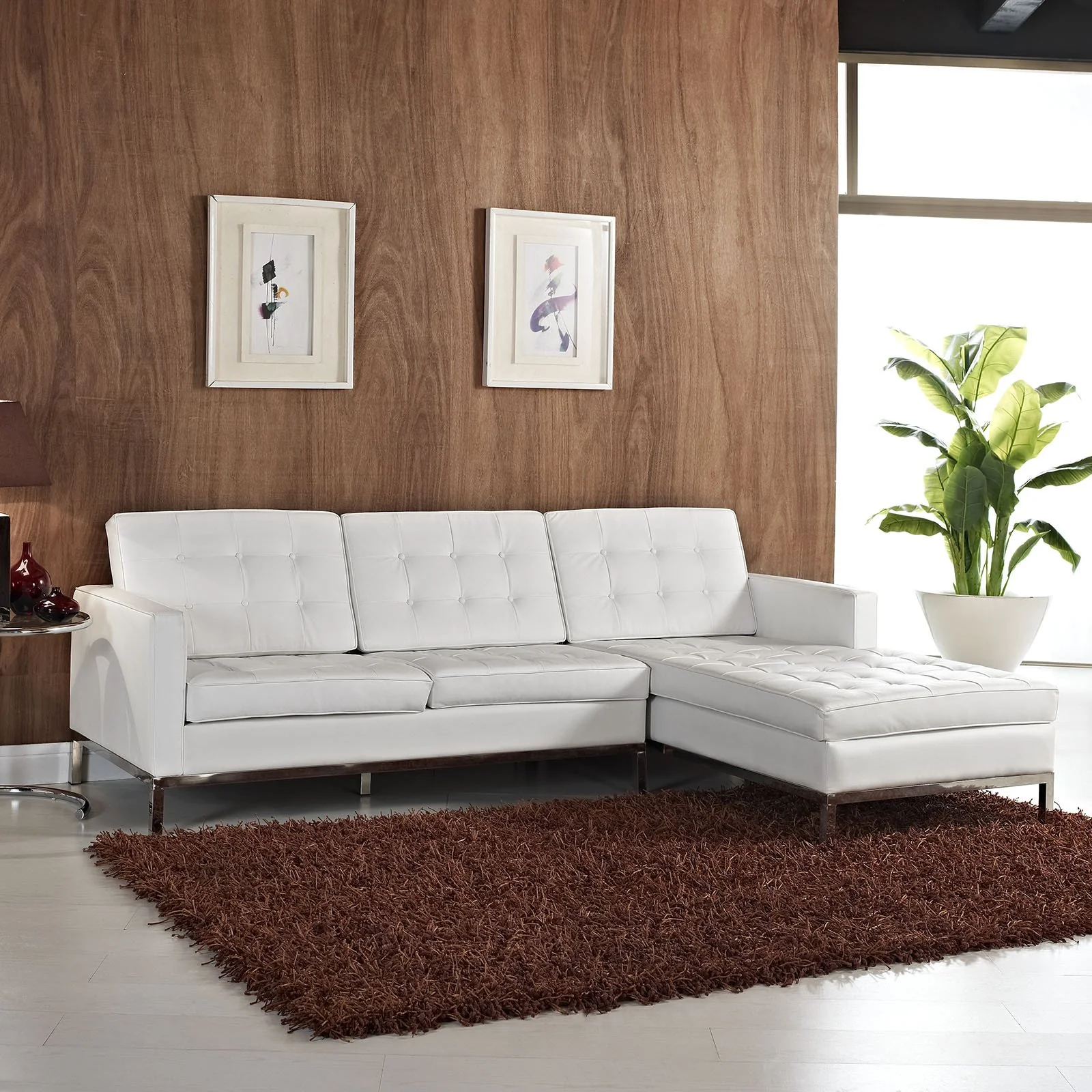 Lyte Leather Sectional Sofa White - Image 8
