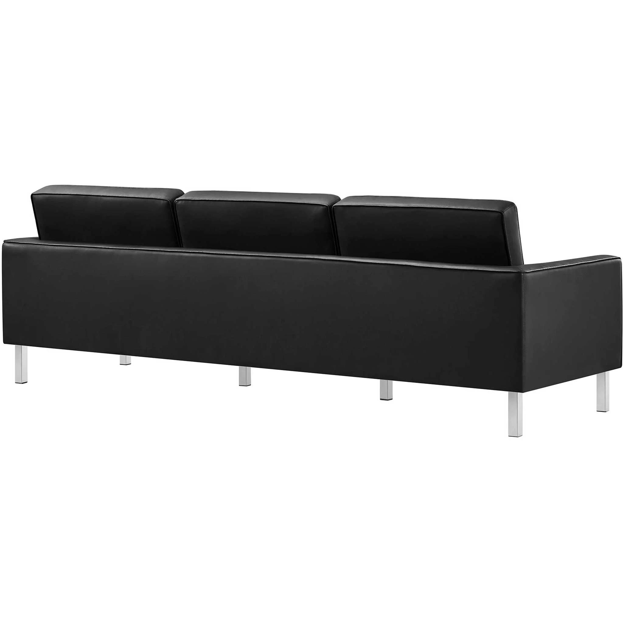 Lyte Leather Sofa Silver/Black - Image 3