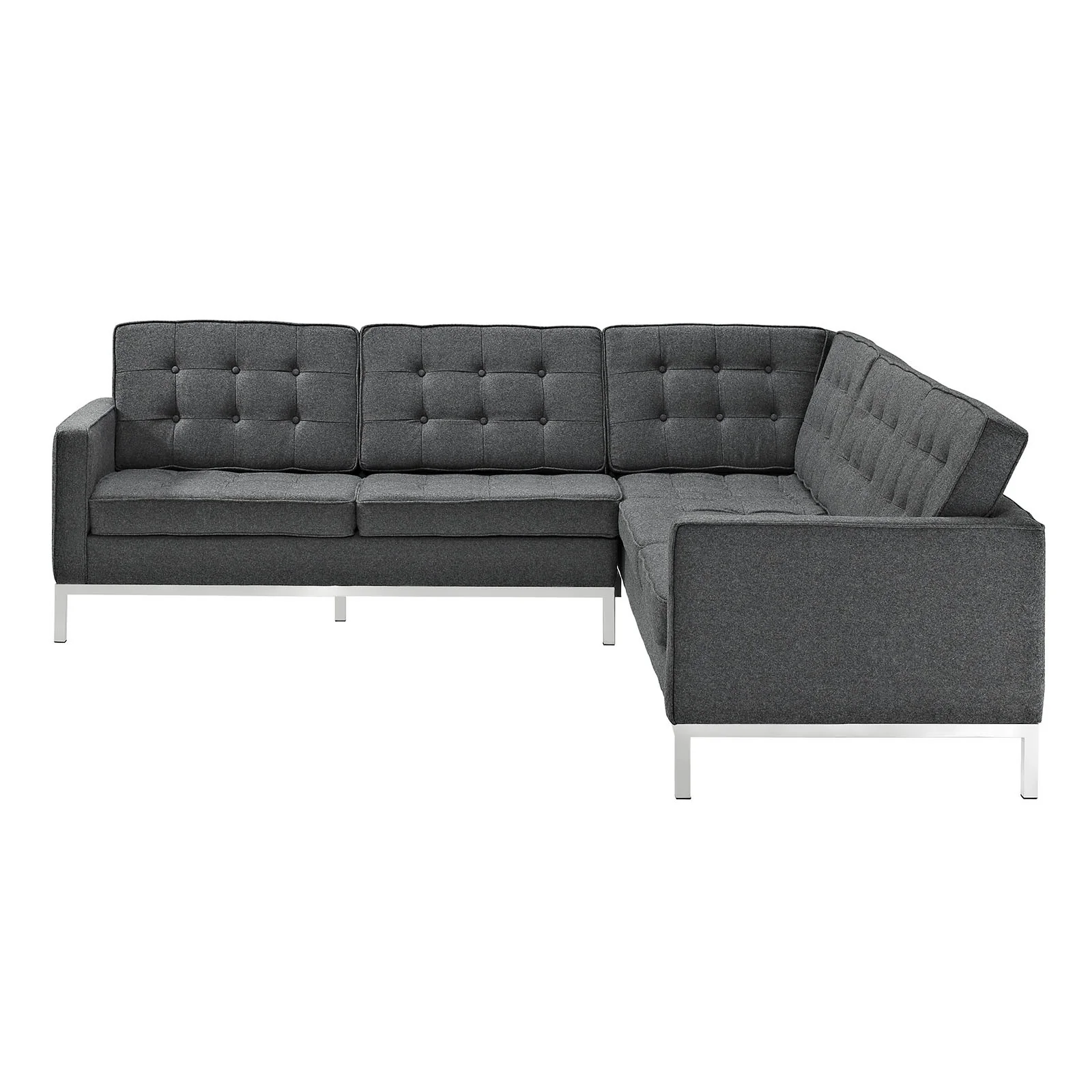 Lyte Wool Corner Sectional Sofa Dark Gray - Image 3