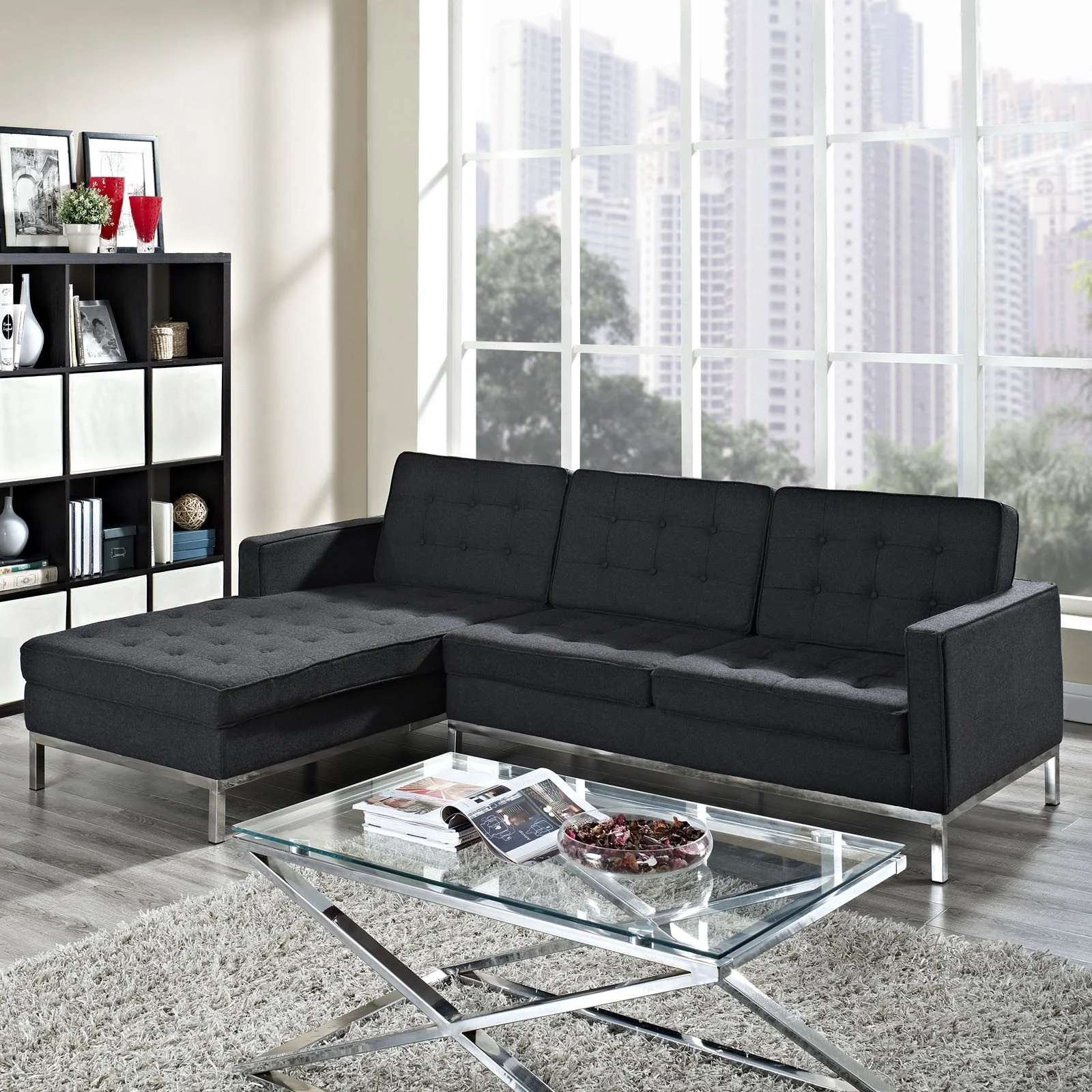 Lyte Wool Sectional Sofa Dark Gray - Image 4