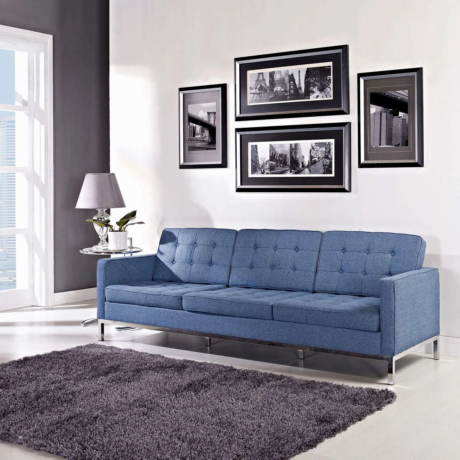 Lyte Wool Sofa Blue Tweed - Image 4