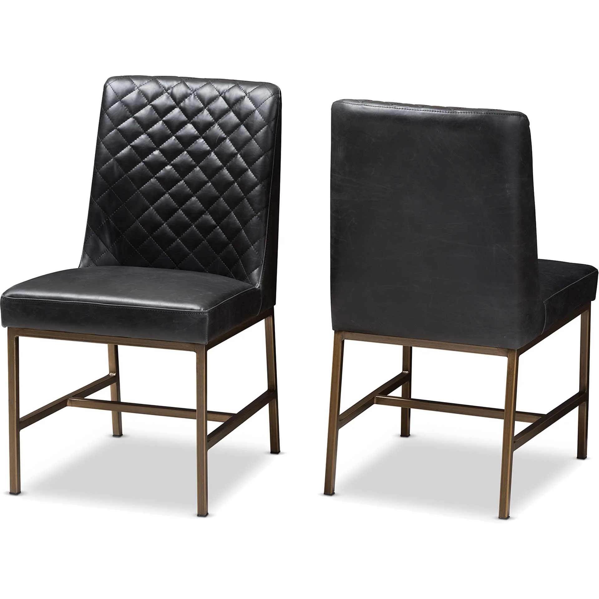 Mabelle Faux Leather Dining Chair Black (Set of 2) - Image 2