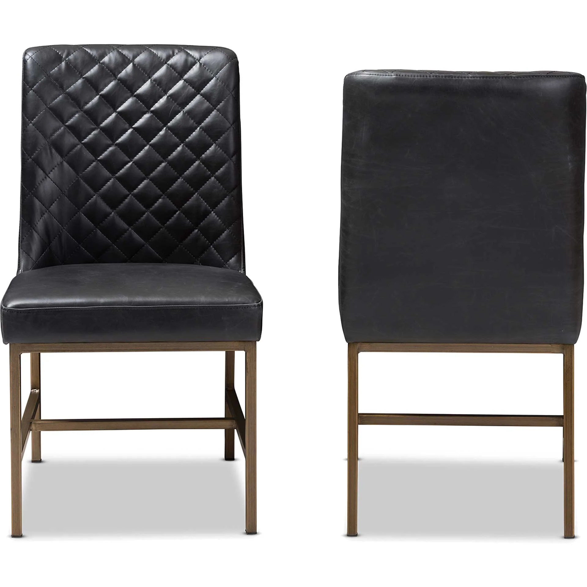 Mabelle Faux Leather Dining Chair Black (Set of 2) - Image 3
