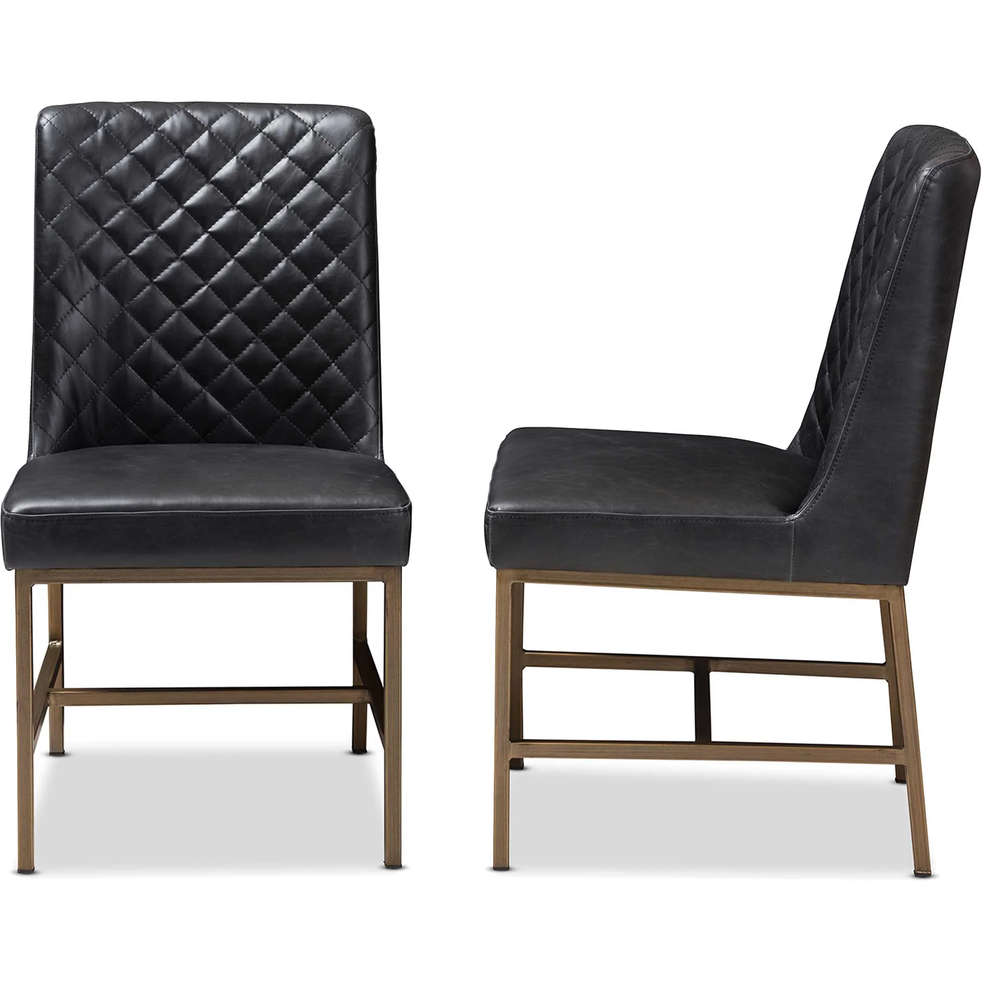 Mabelle Faux Leather Dining Chair Black (Set of 2) - Image 4