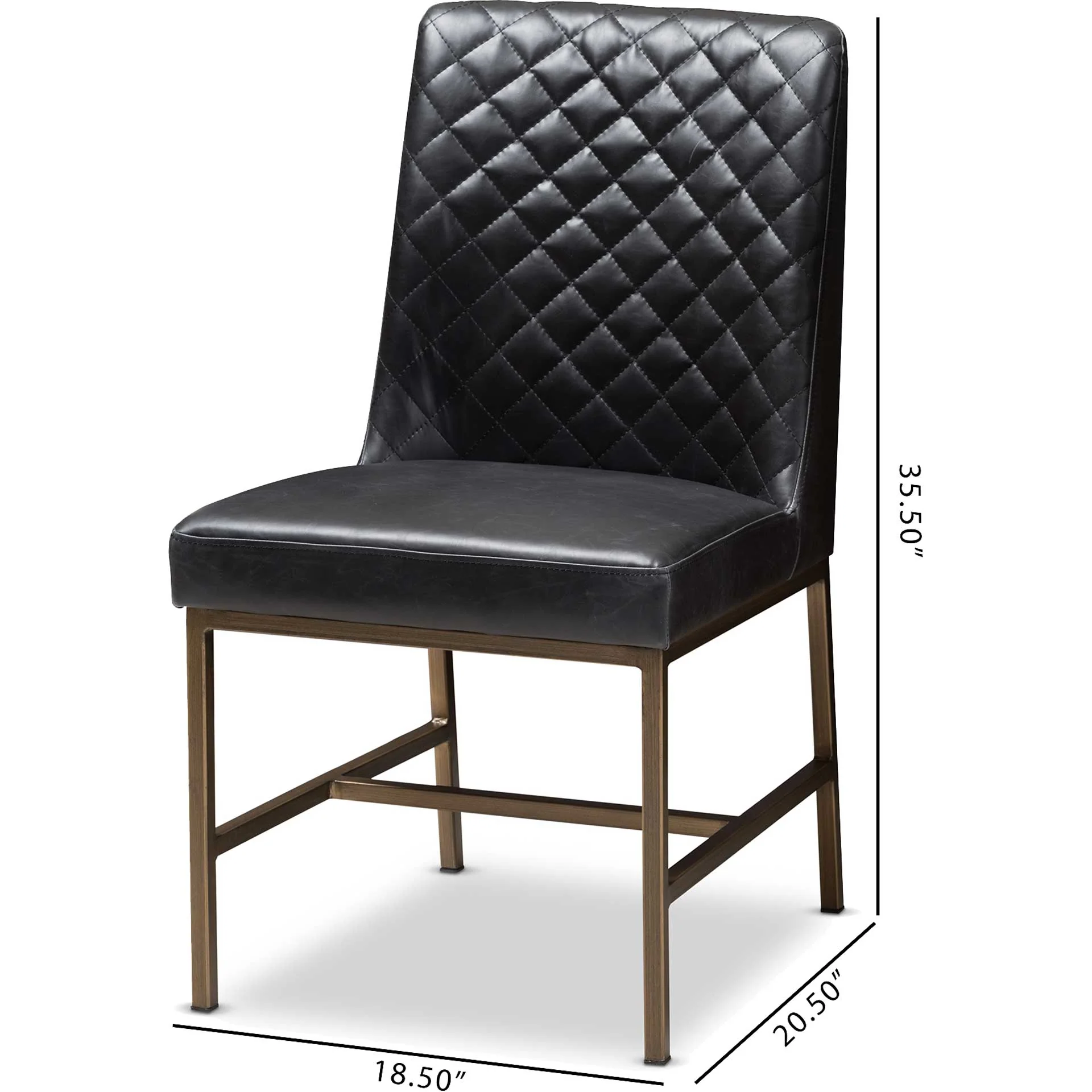 Mabelle Faux Leather Dining Chair Black (Set of 2) - Image 7