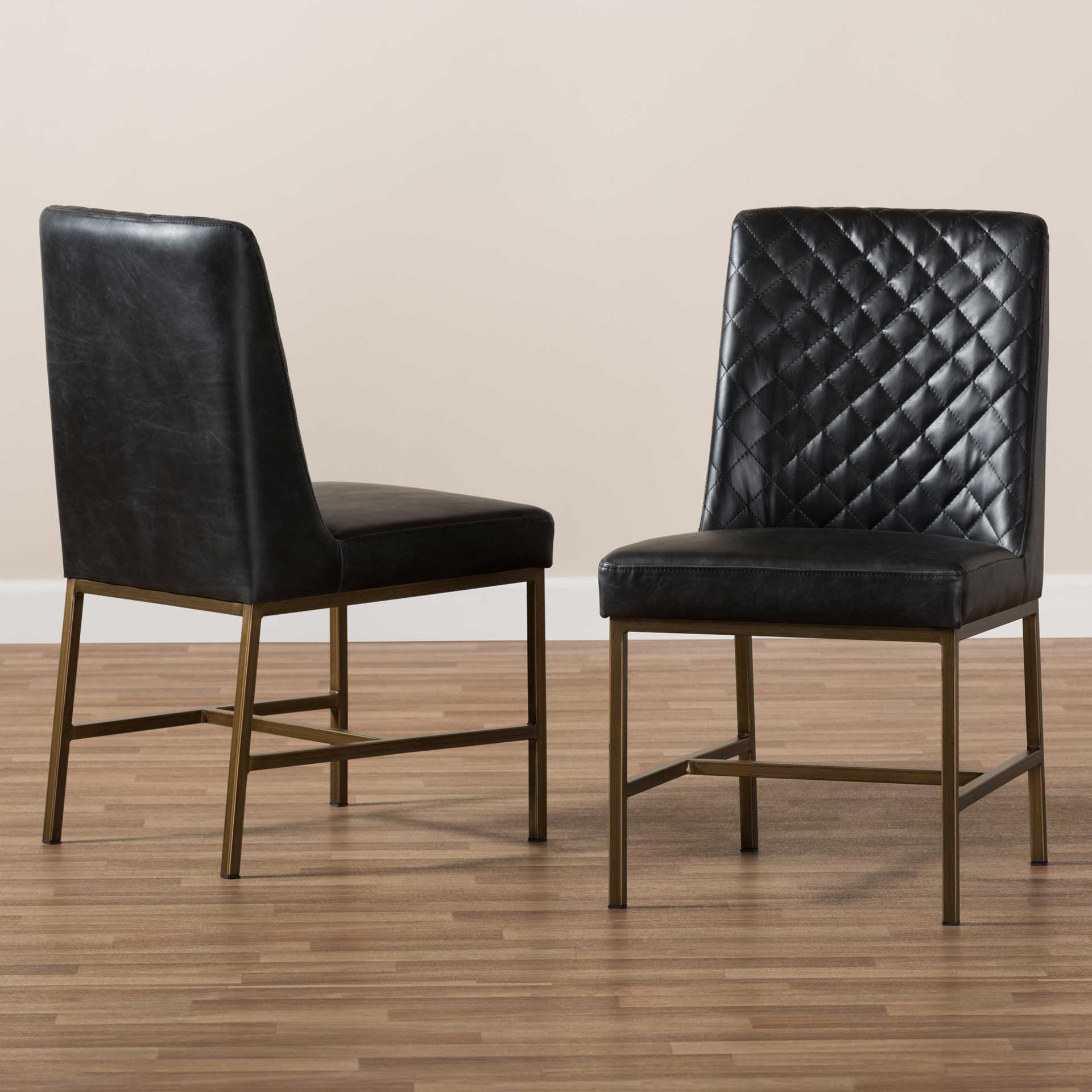Mabelle Faux Leather Dining Chair Black (Set of 2) - Image 8