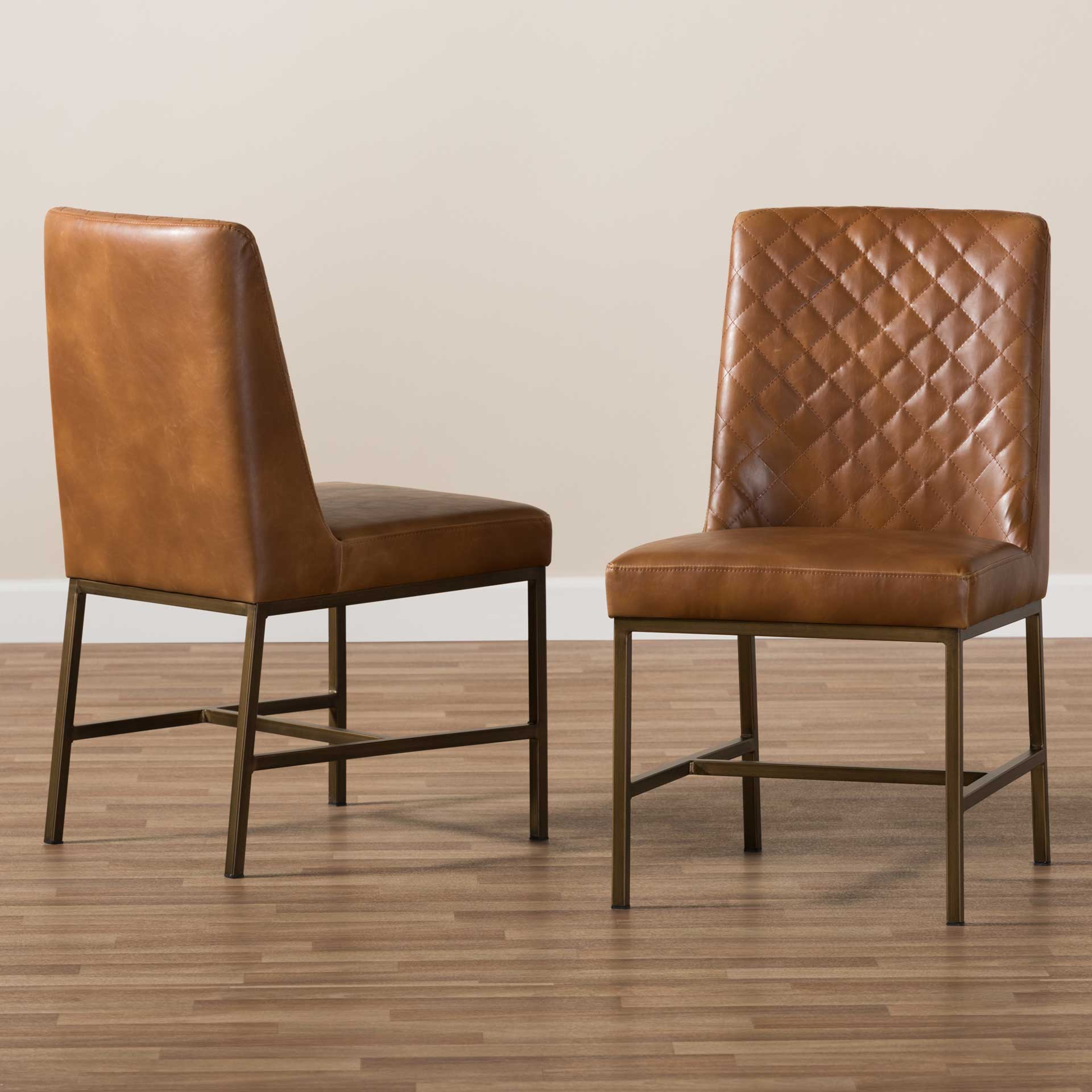 Mabelle Faux Leather Dining Chair Brown (Set of 2) - Image 8