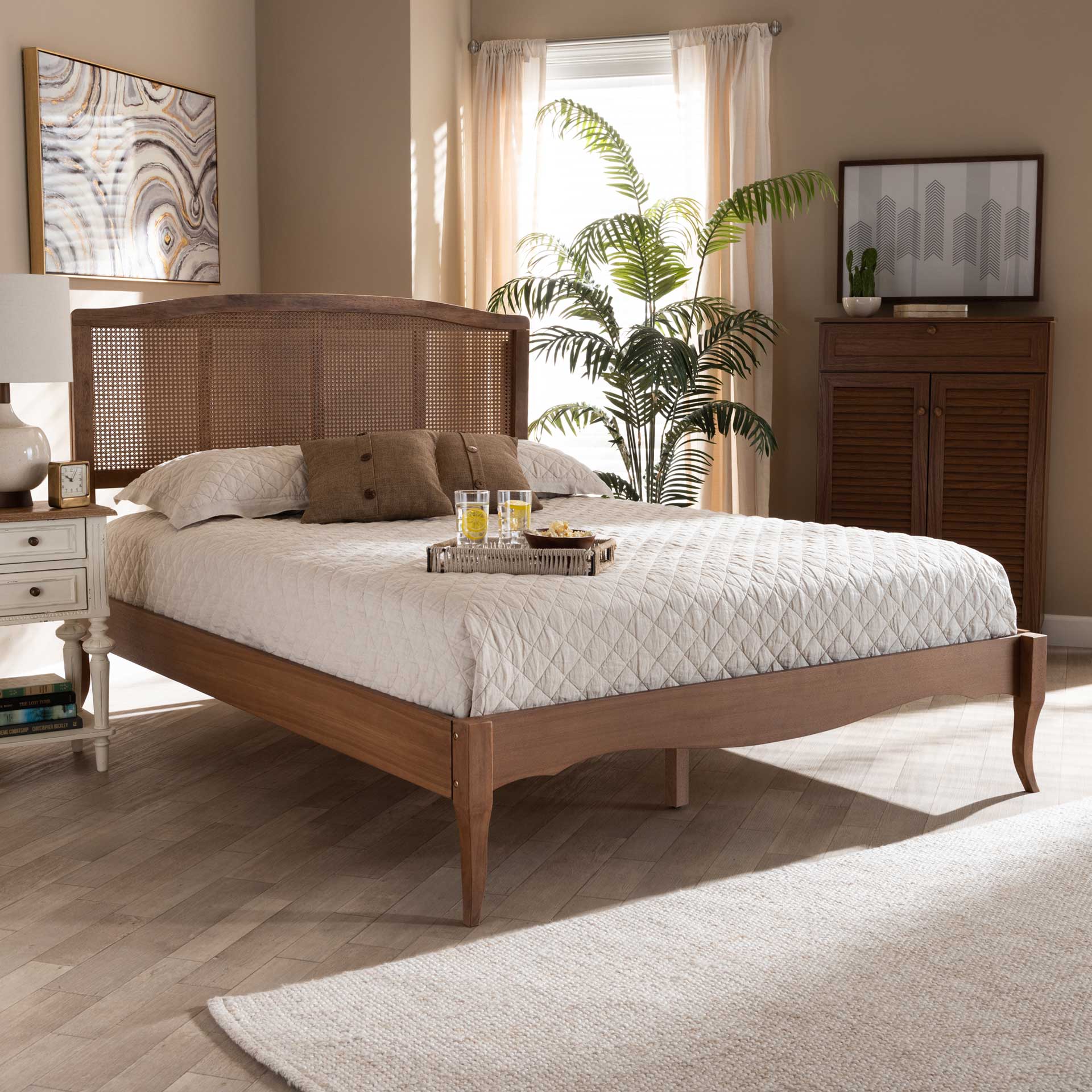 Mabrey Wood/Synthetic Rattan Bed Ash Walnut - Image 10