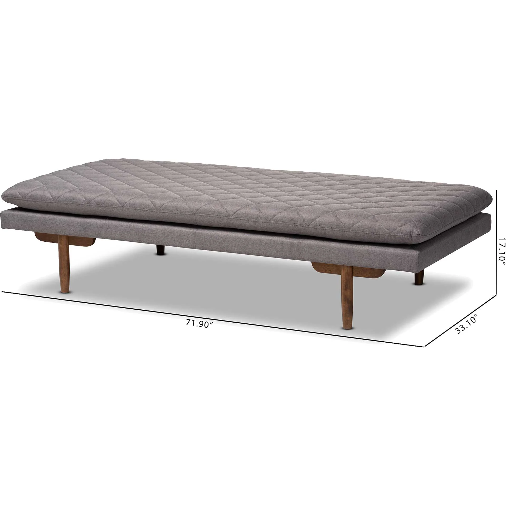 Mac Fabric Upholstered Daybed Gray/Walnut - Image 6