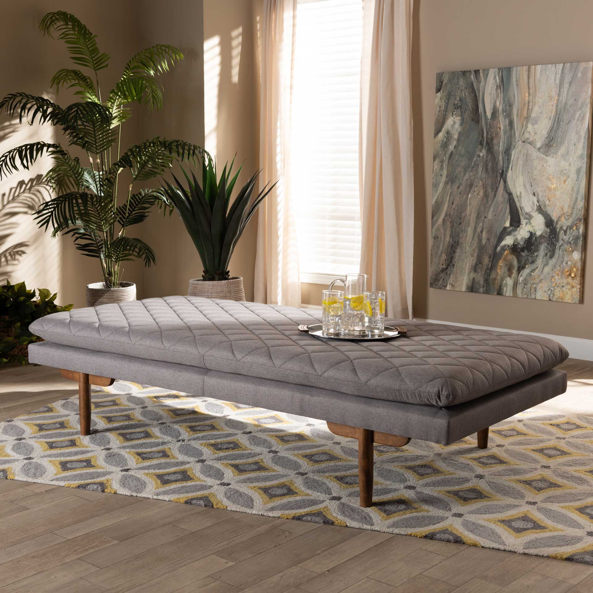 Mac Fabric Upholstered Daybed Gray/Walnut - Image 8