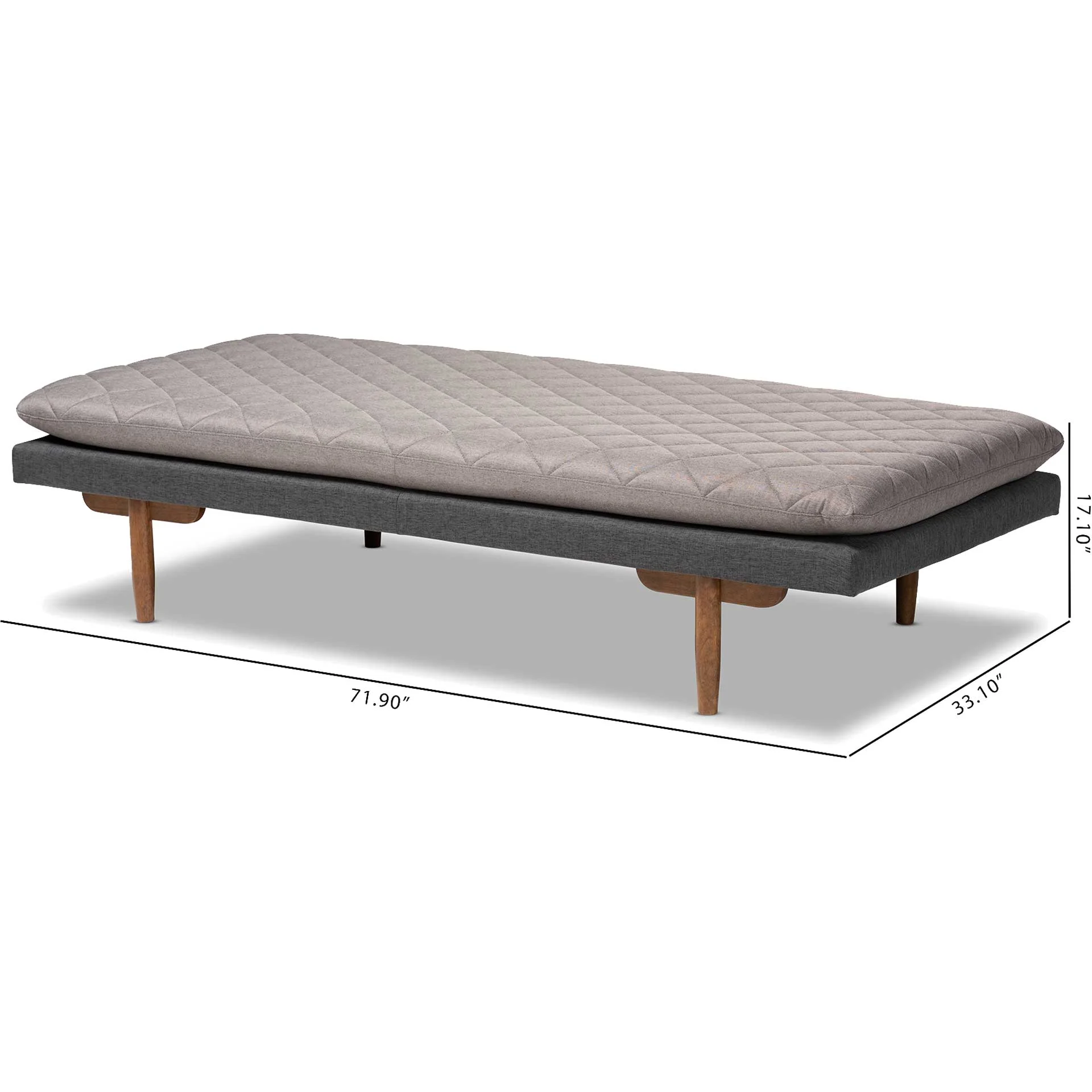 Mac Fabric Upholstered Wood Daybed Gray/Walnut - Image 6