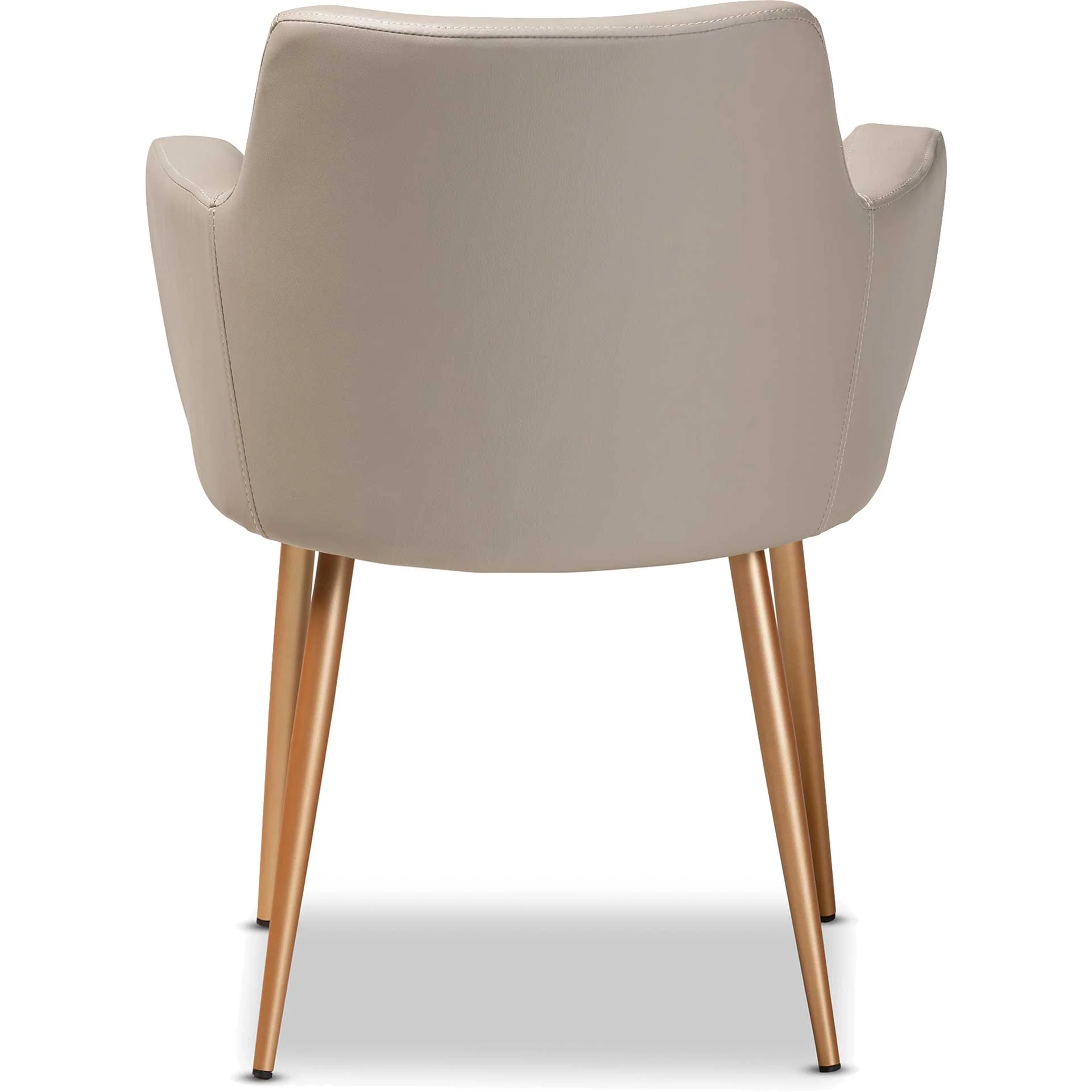 Macari Faux Leather Upholstered Dining Chair Beige/Gold - Image 4
