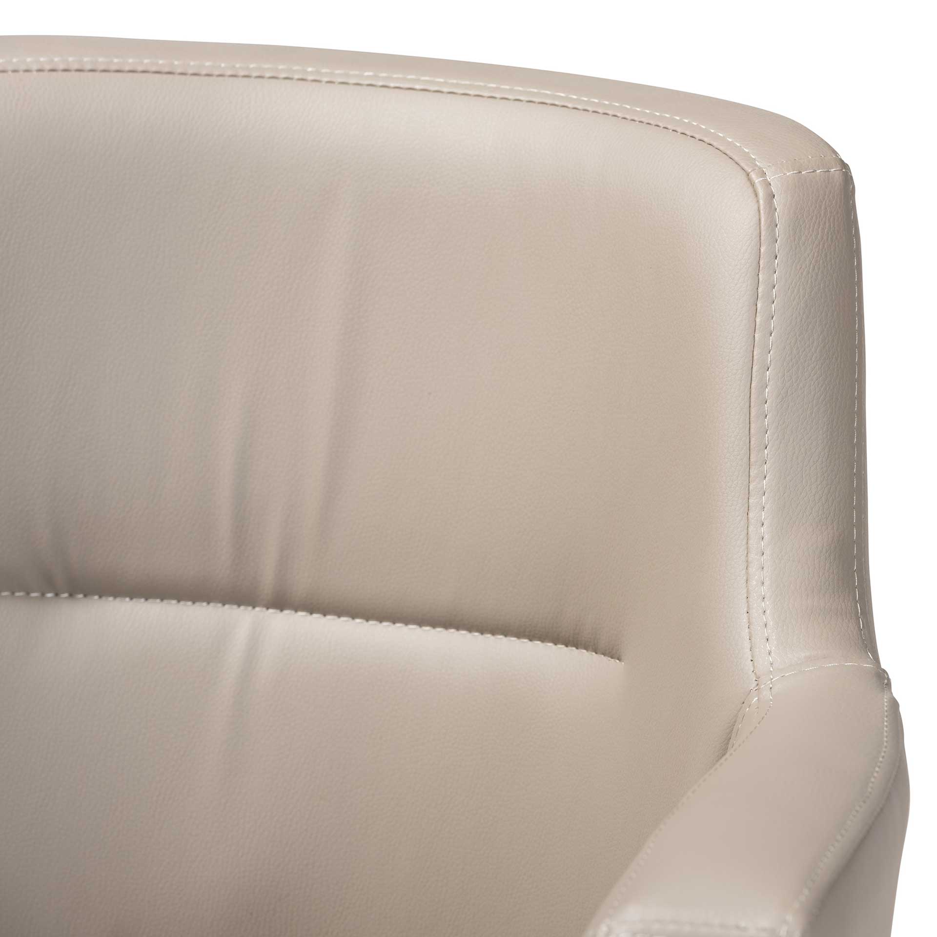 Macari Faux Leather Upholstered Dining Chair Beige/Gold - Image 5