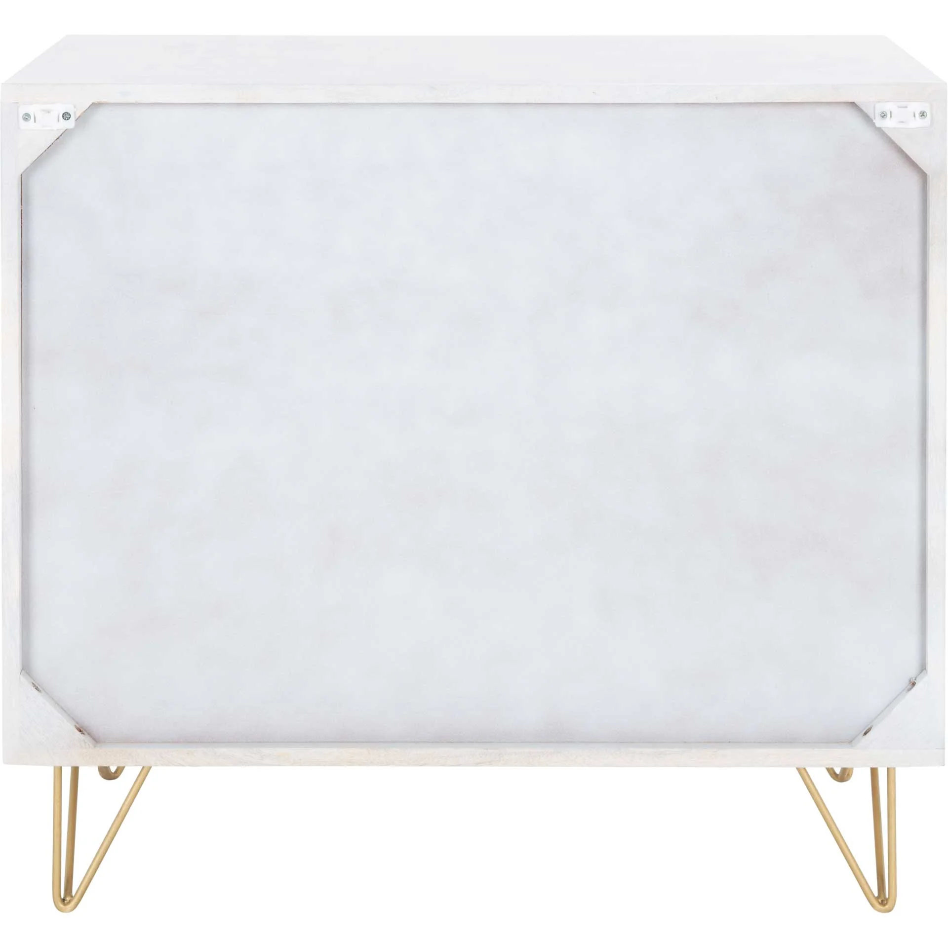 Macey 3 Drawer Chest White Wash/Brass - Image 3
