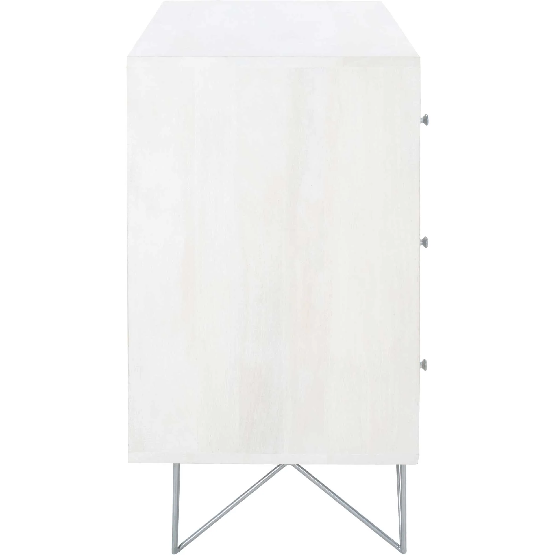Macey 3 Drawer Chest White Wash/Silver - Image 2