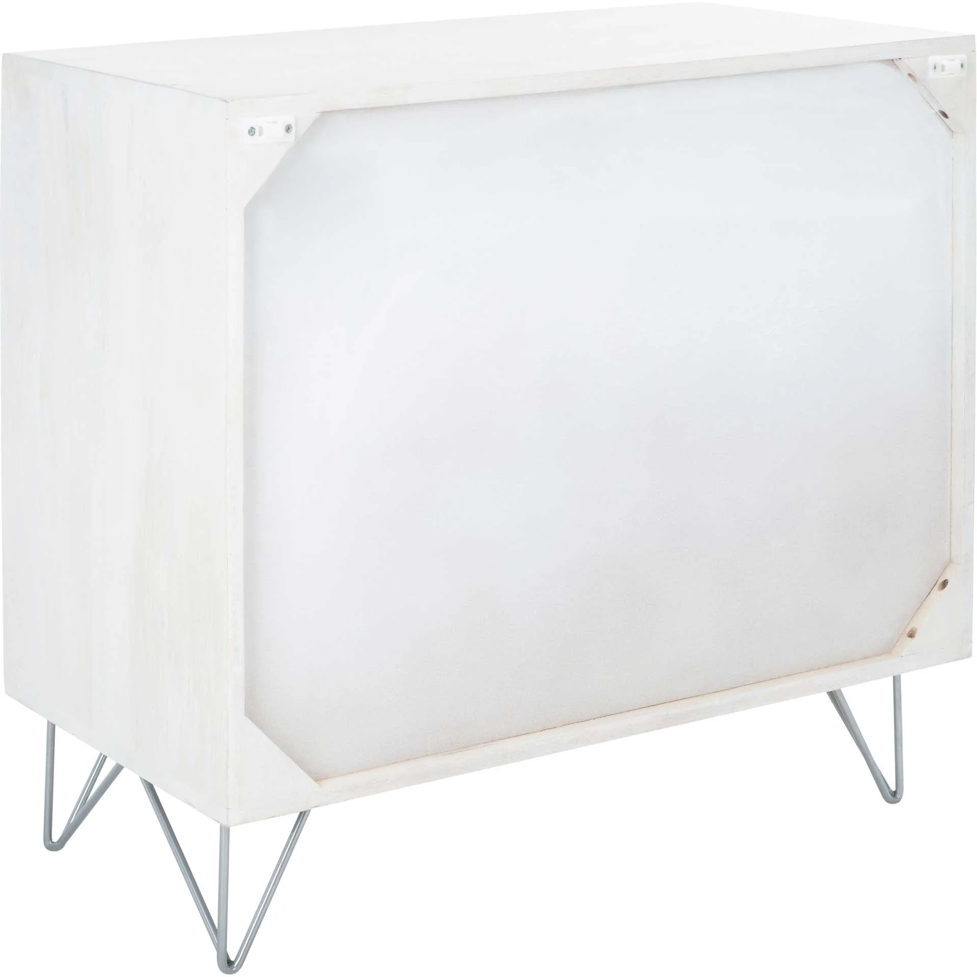 Macey 3 Drawer Chest White Wash/Silver - Image 4
