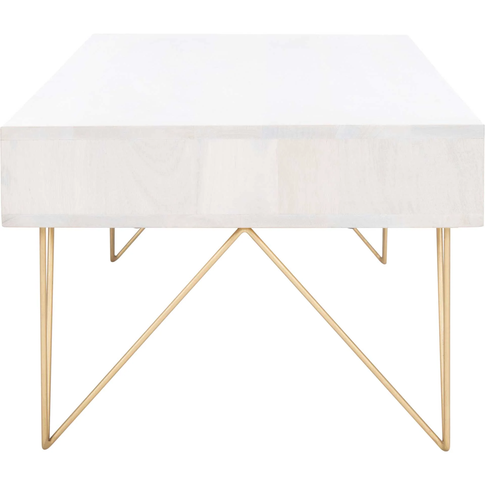 Macey Coffee Table White Wash/Brass - Image 3