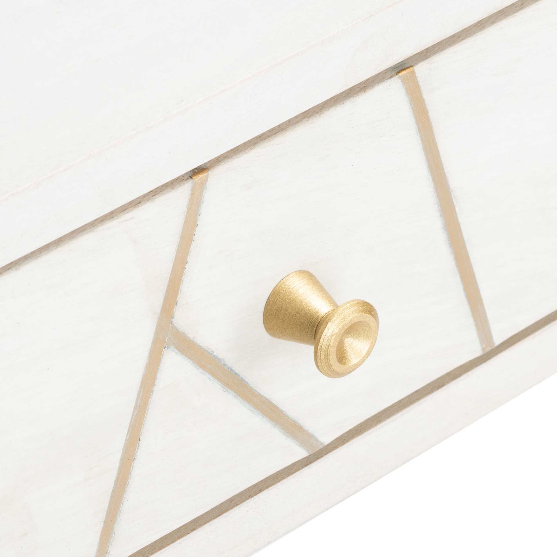 Macey Desk White Wash/Brass - Image 6