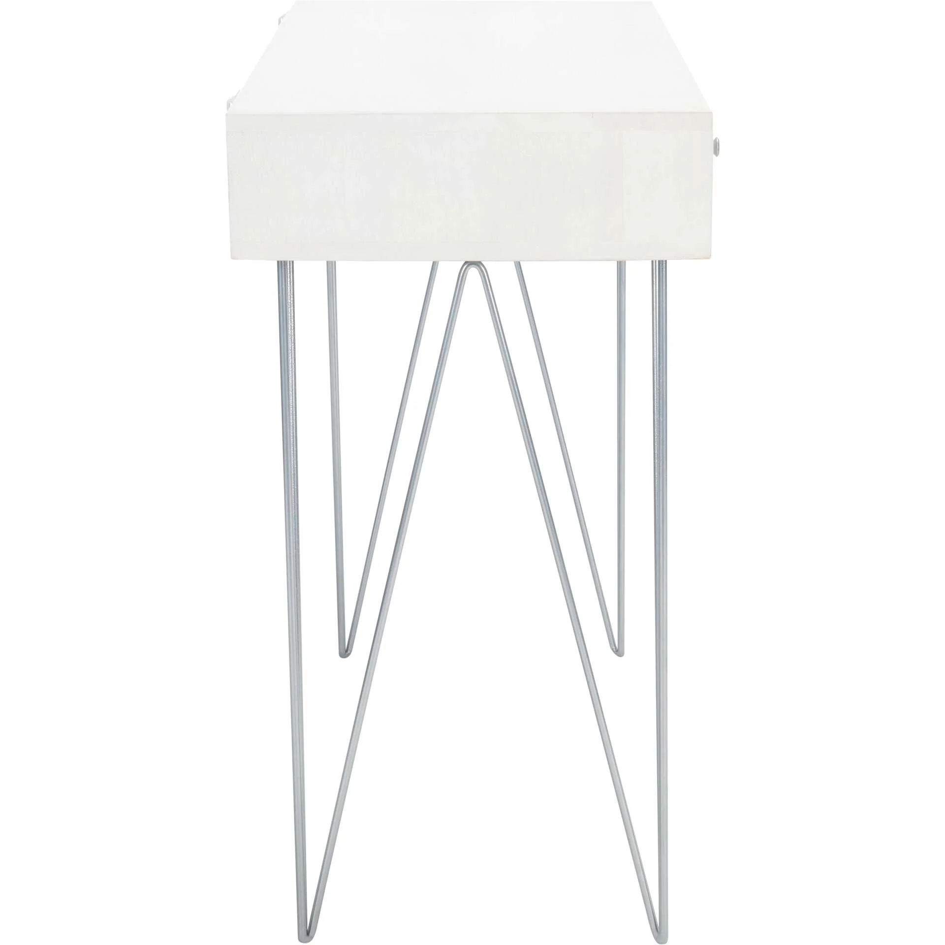 Macey Desk White Wash/Silver - Image 3