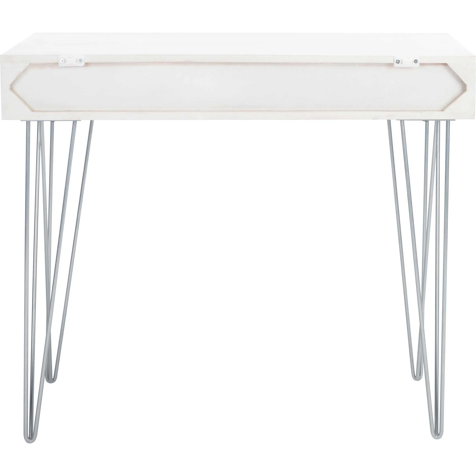 Macey Desk White Wash/Silver - Image 4