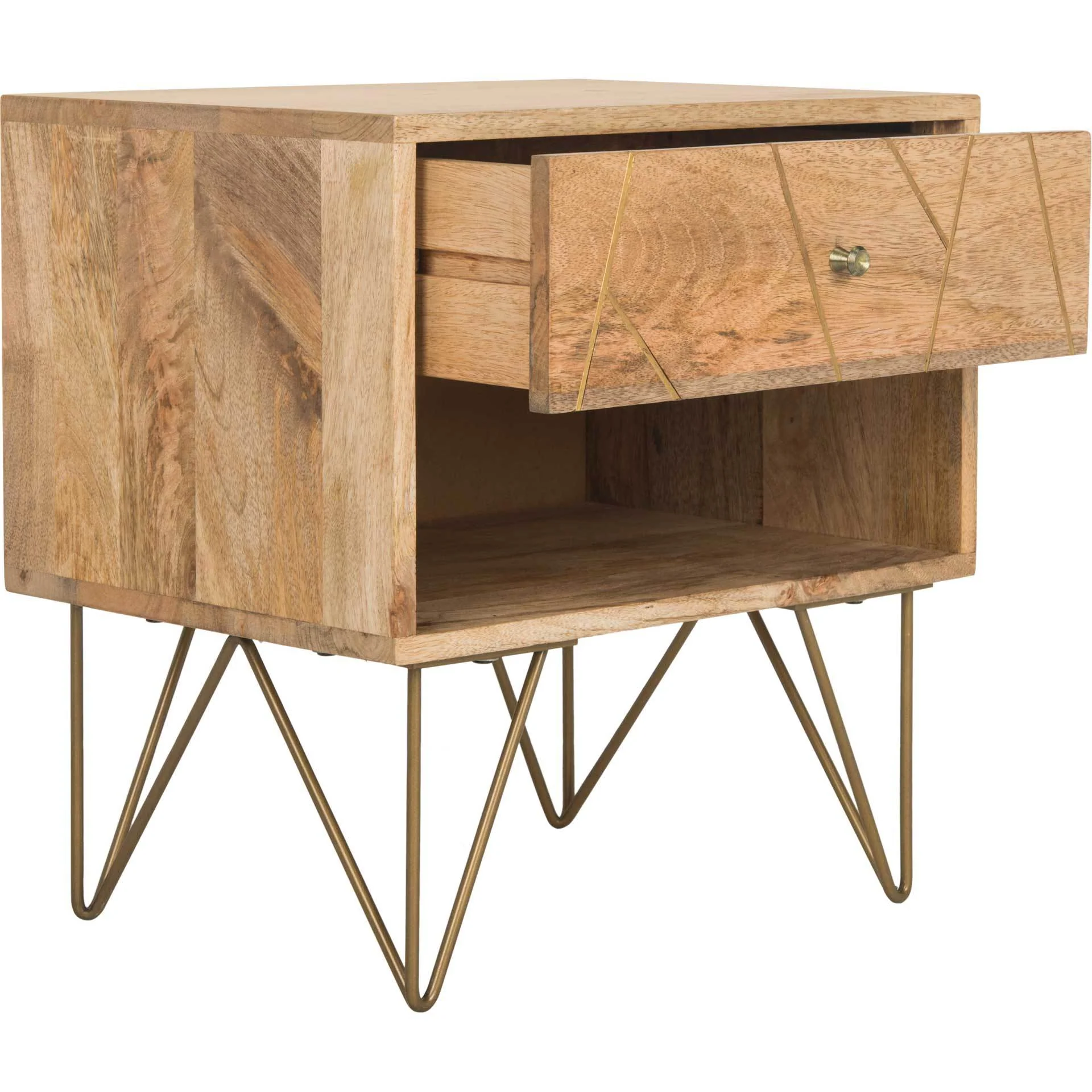 Macey Nightstand Natural/Brass - Image 2