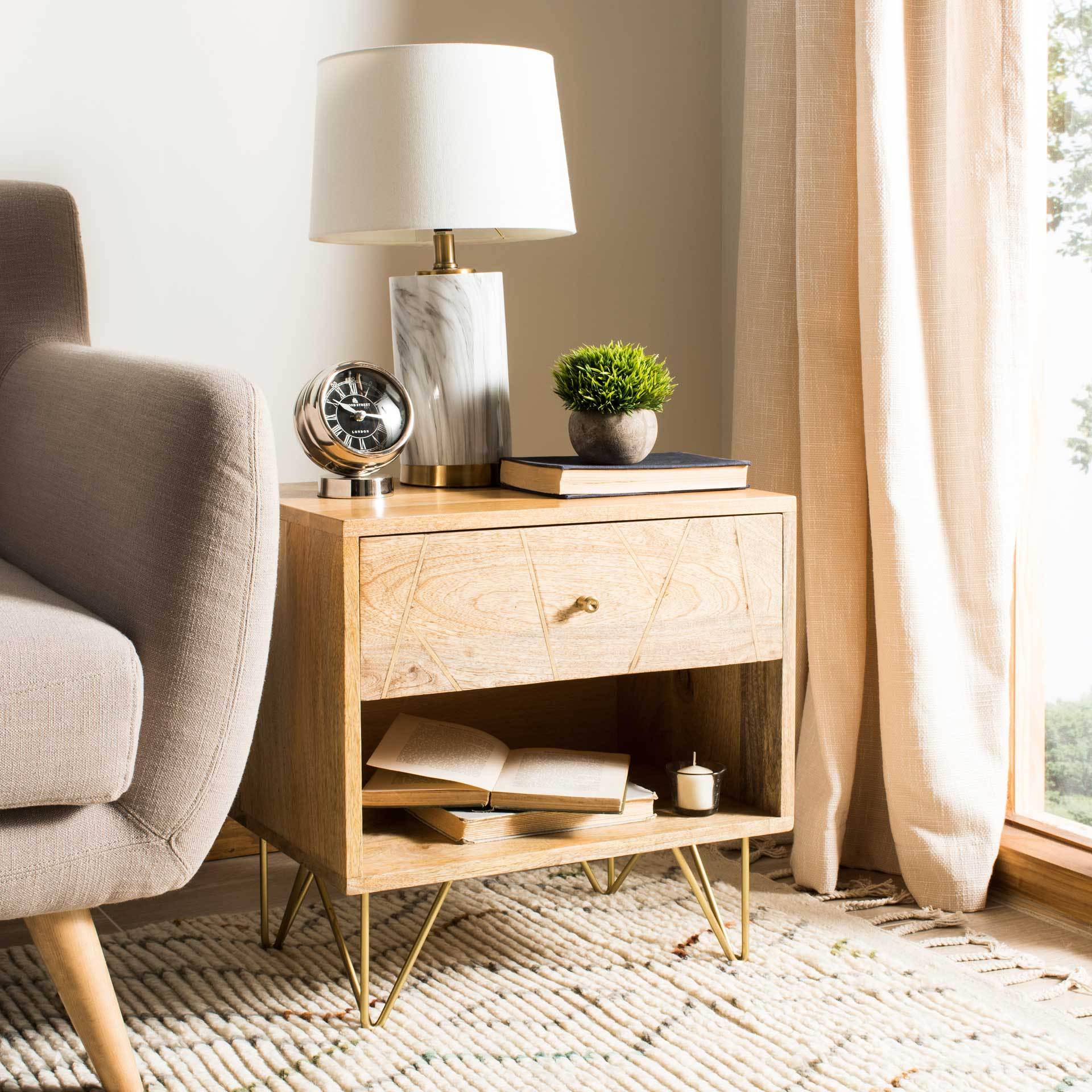 Macey Nightstand Natural/Brass - Image 6
