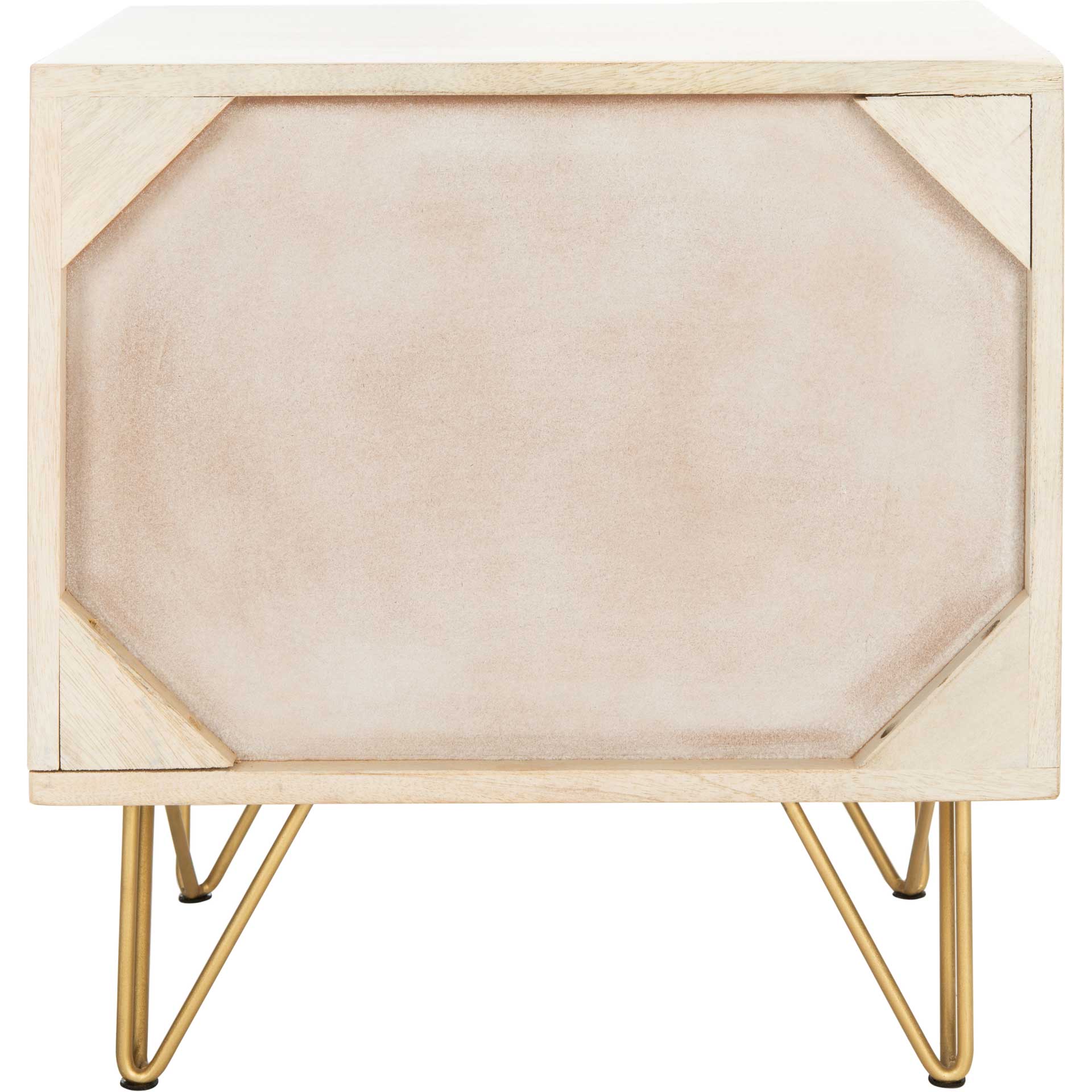 Macey Nightstand White Wash/Brass - Image 2