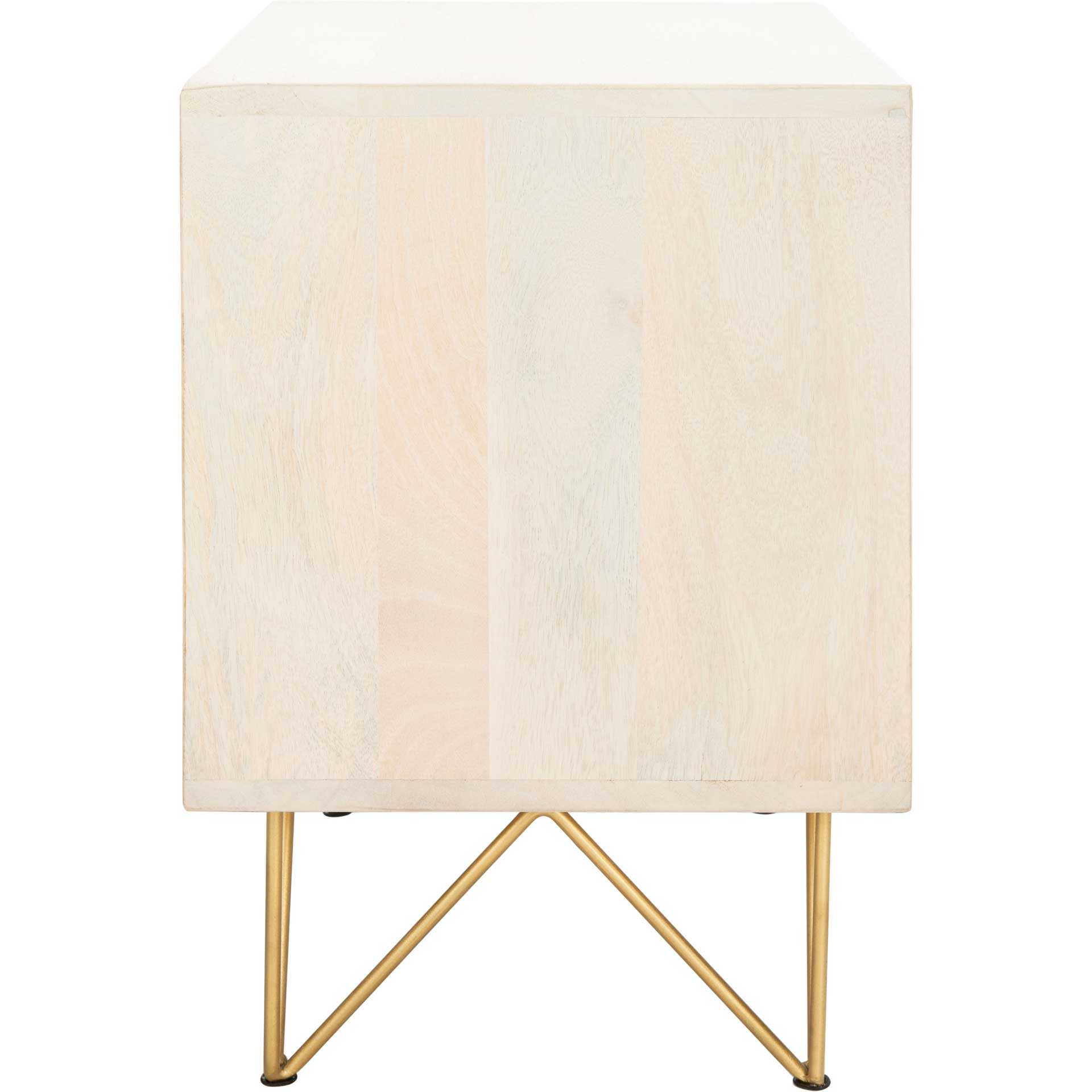 Macey Nightstand White Wash/Brass - Image 3