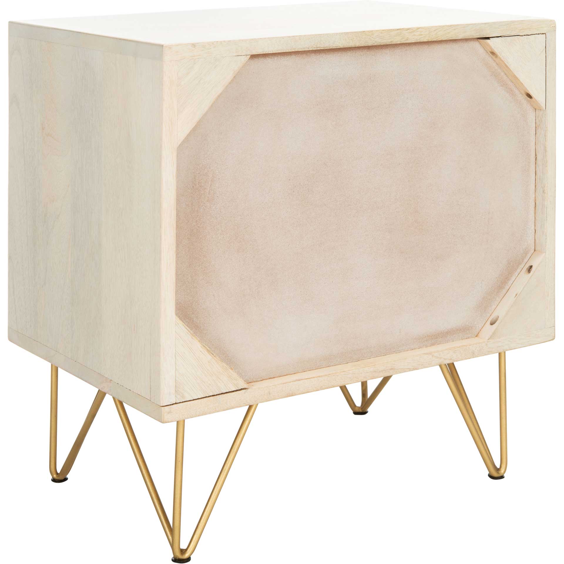 Macey Nightstand White Wash/Brass - Image 4