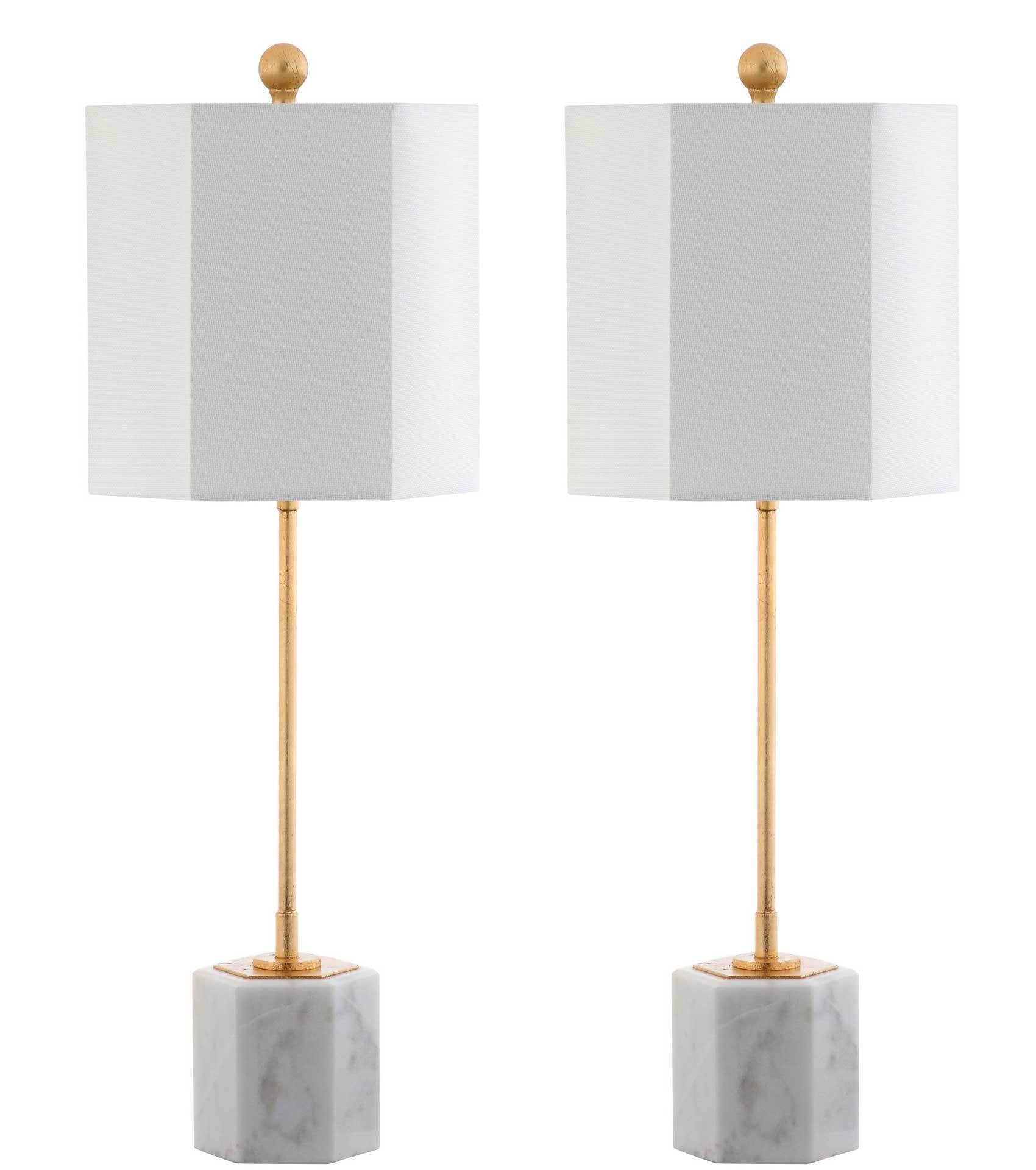 Mack Marble Table Lamp White/Gold Leaf (Set of 2) - Image 3